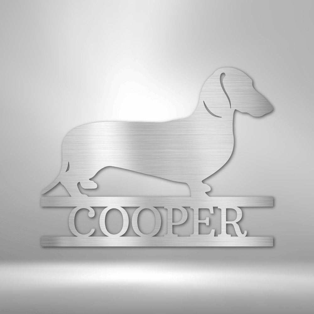 Dachshund Monogram - Steel Sign - Cool Metal Signs