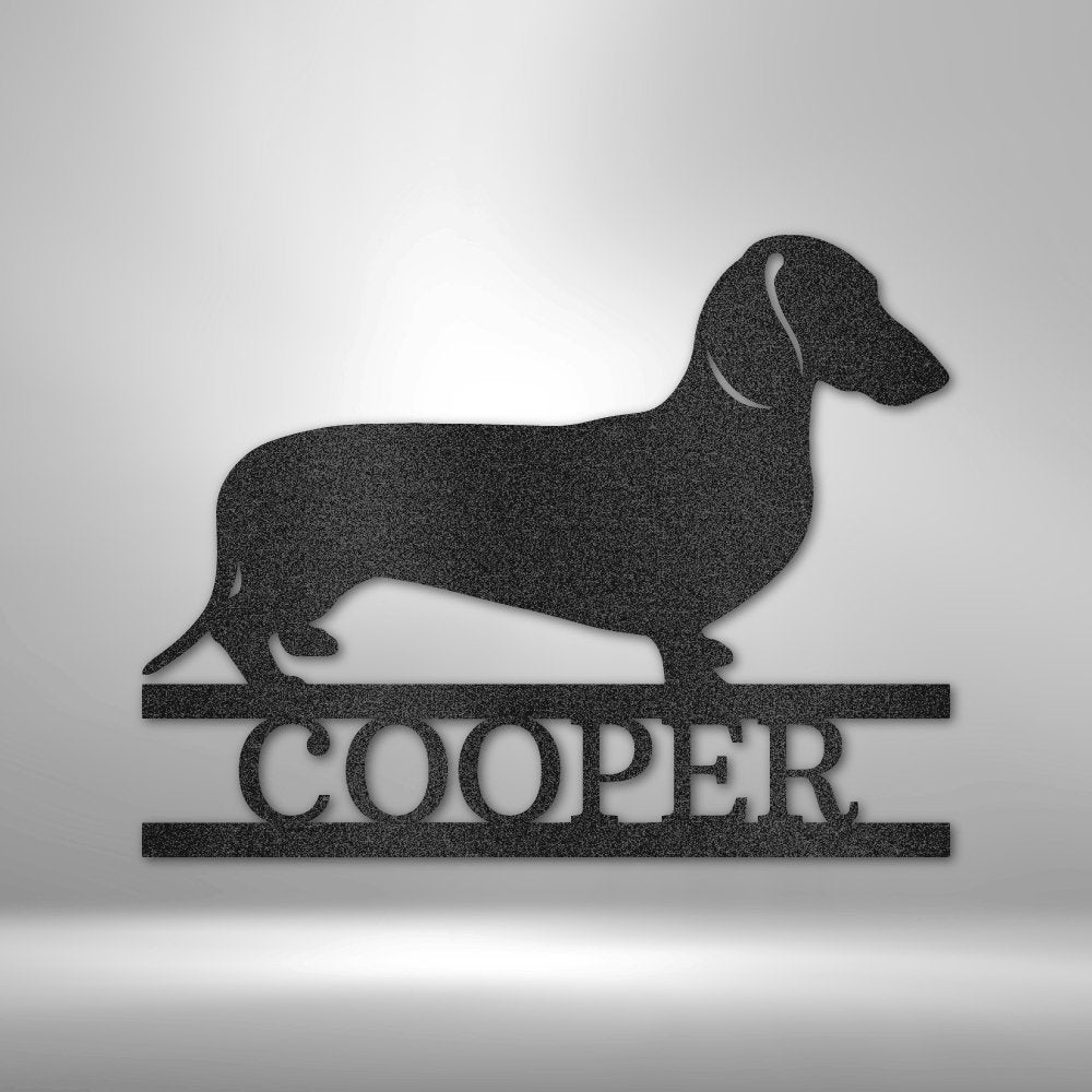 Dachshund Monogram - Steel Sign - Cool Metal Signs