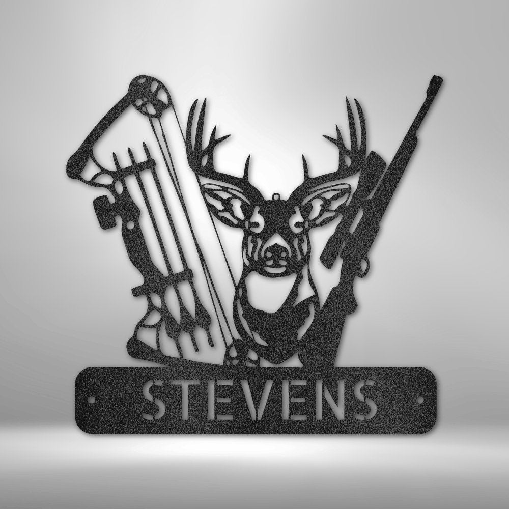 Deer Hunter Monogram - Steel Sign - Cool Metal Signs