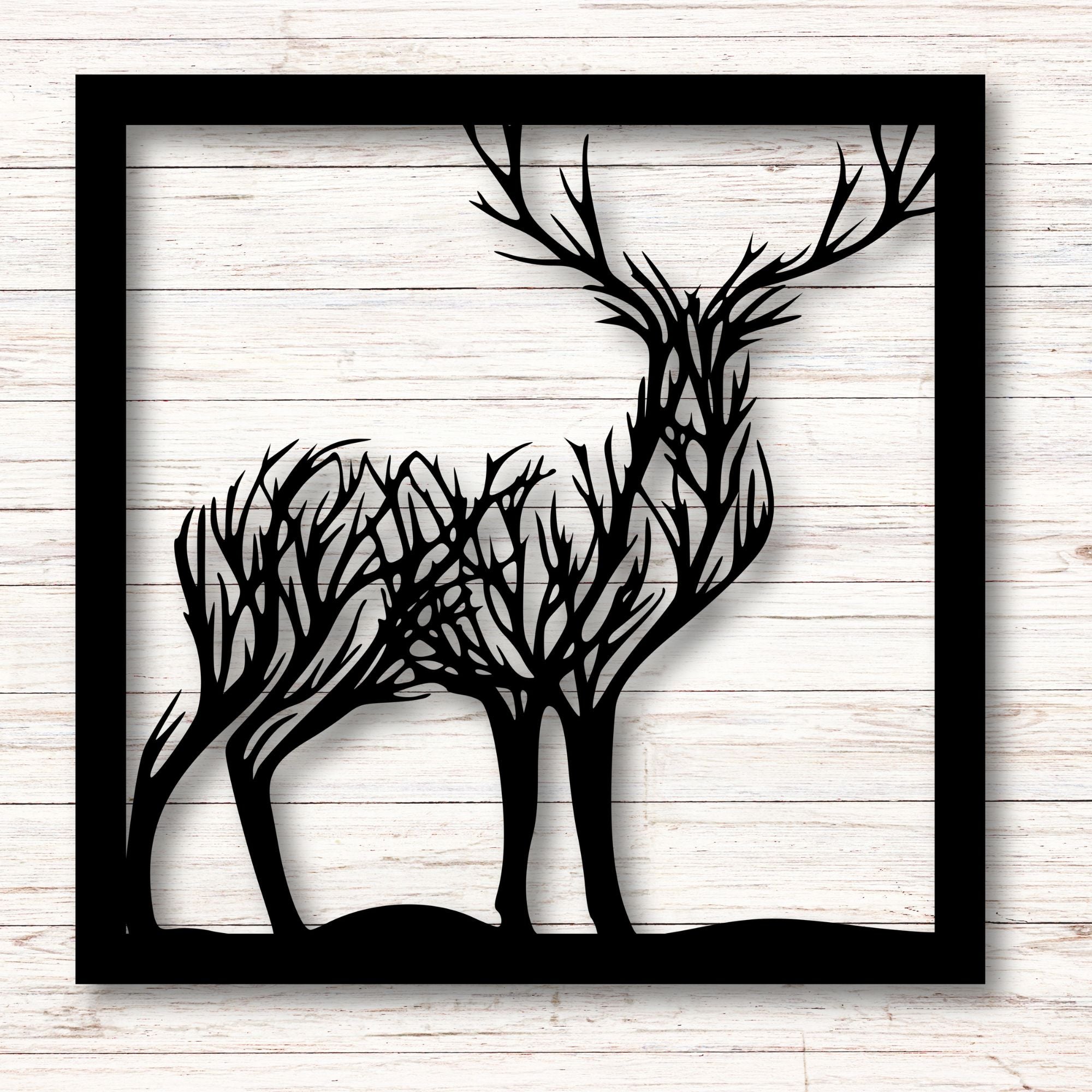 Deer Tree Art - Cool Metal Signs