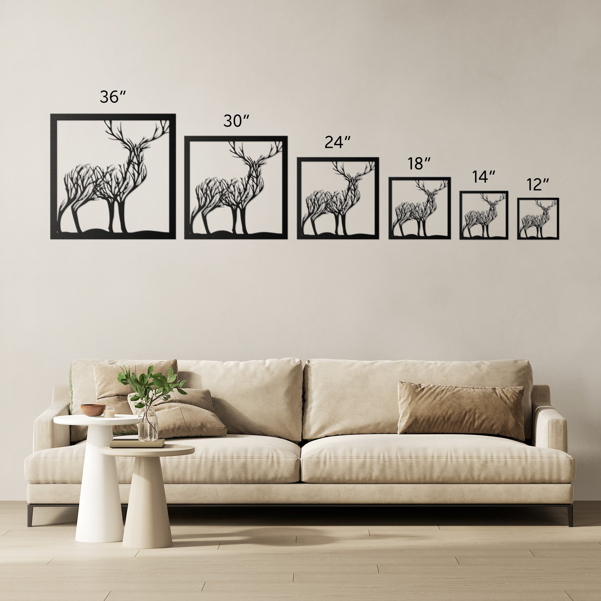 Deer Tree Art - Cool Metal Signs