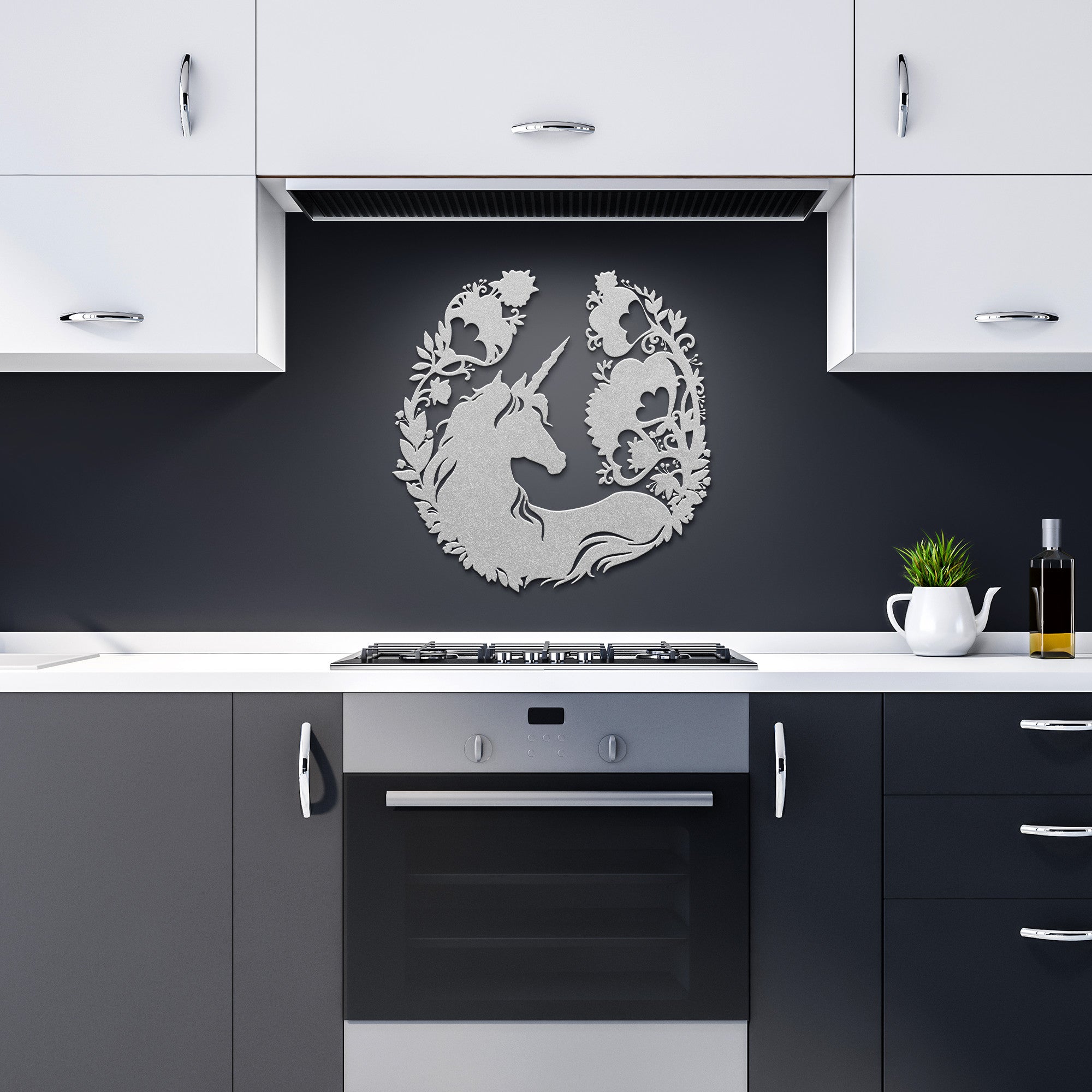 Floral Unicorn Sign - Cool Metal Signs