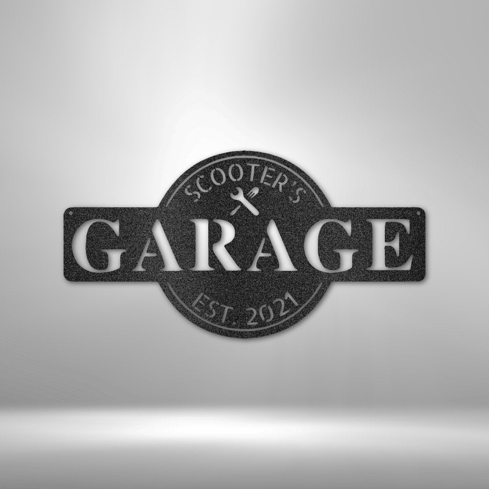 Garage Monogram - Metal Sign - Cool Metal Signs