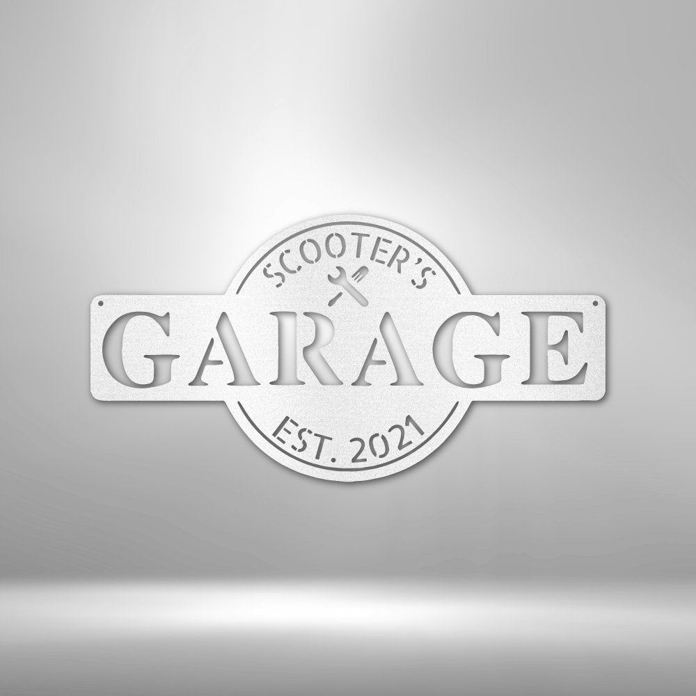 Garage Monogram - Metal Sign - Cool Metal Signs