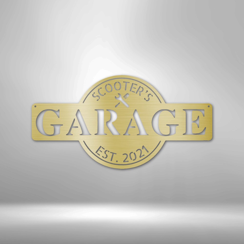 Garage Monogram - Metal Sign - Cool Metal Signs