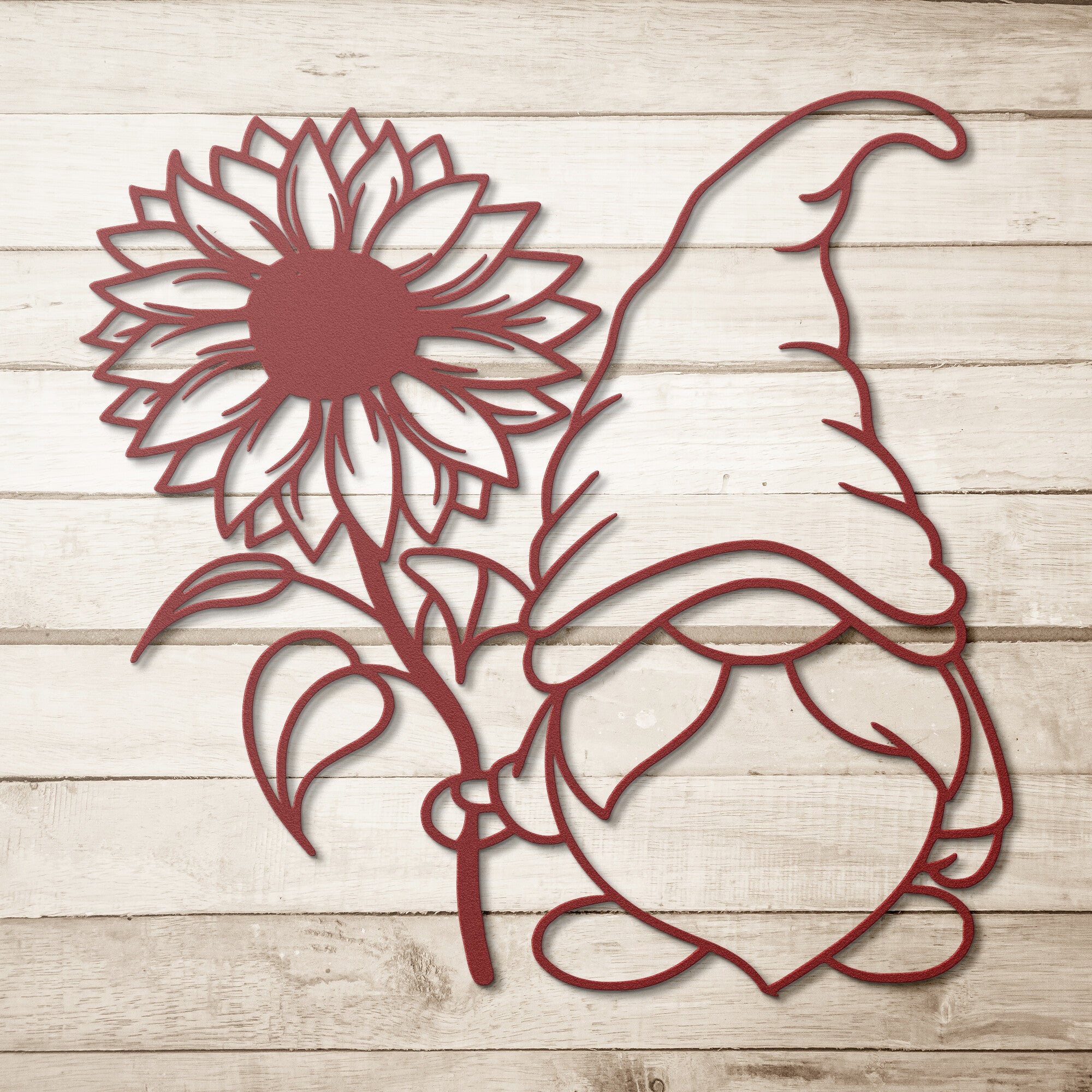 Gnome Sunflower Sign - Cool Metal Signs