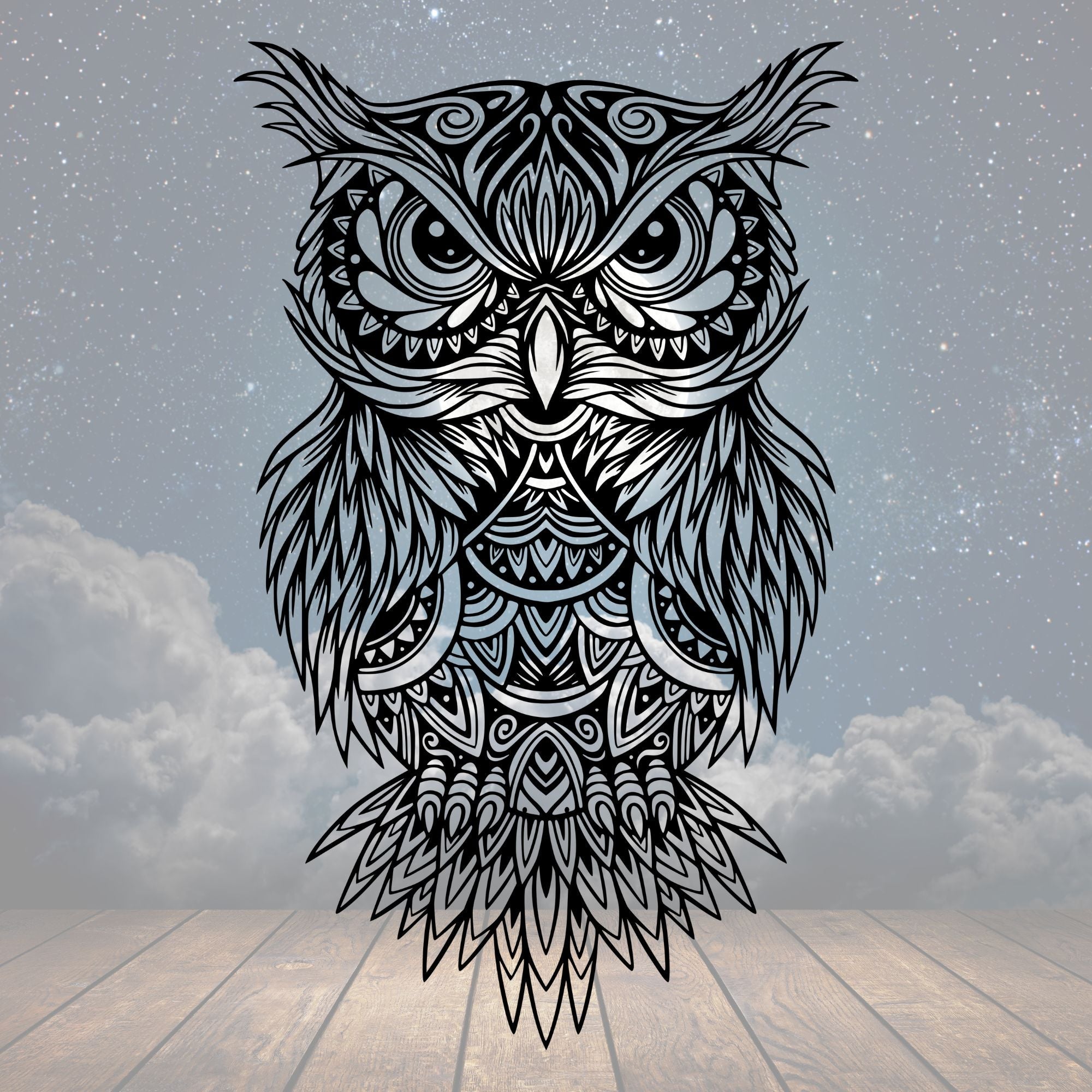 Mandala Owl Sign - Cool Metal Signs