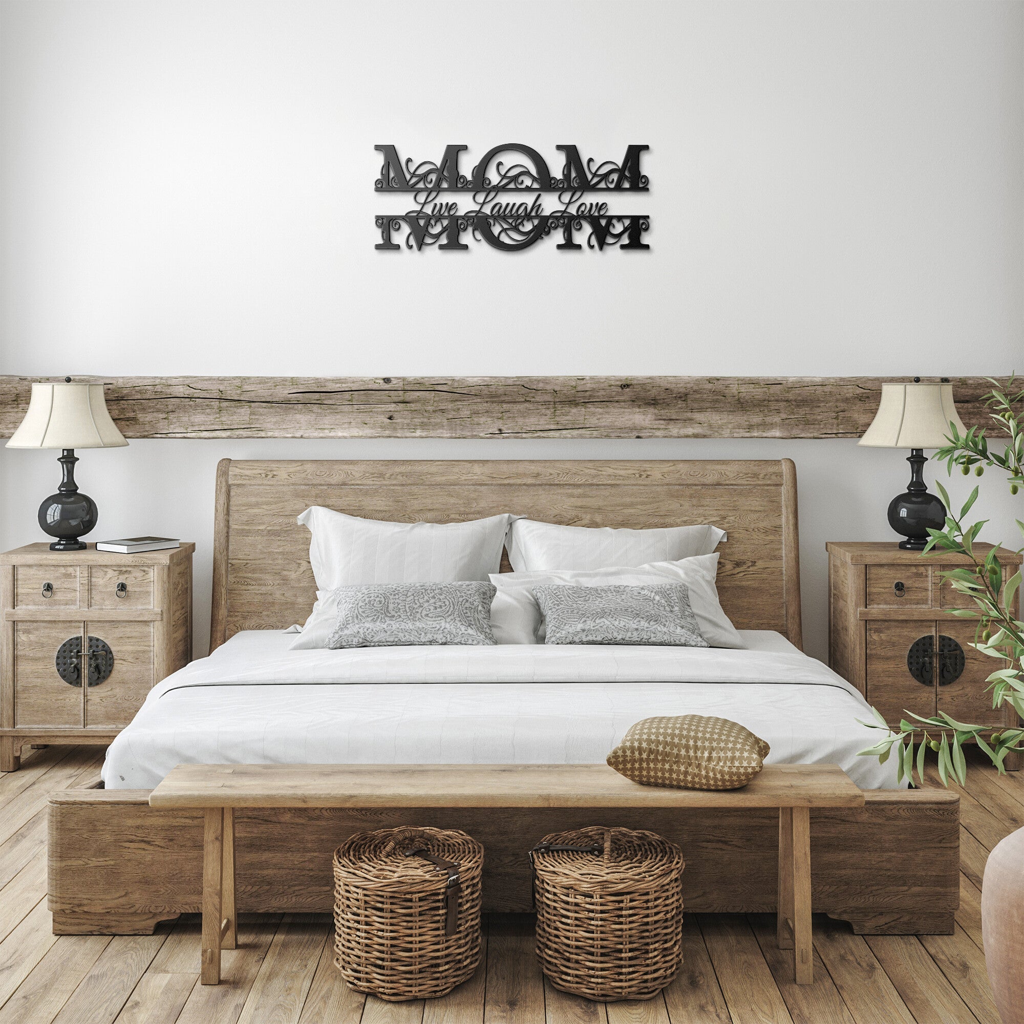 Mom Split Monogram - Live Laugh Love - Cool Metal Signs