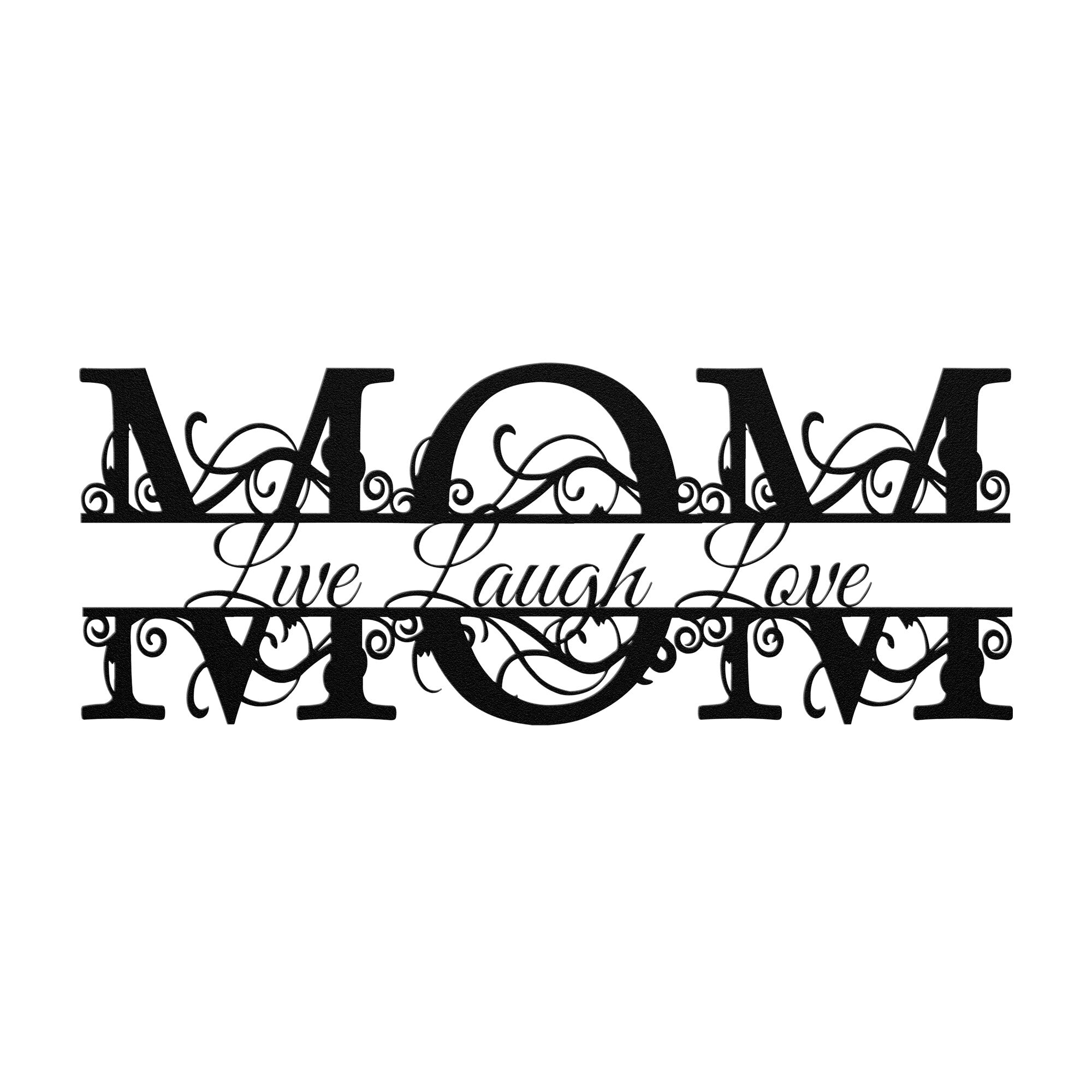 Mom Split Monogram - Live Laugh Love - Cool Metal Signs