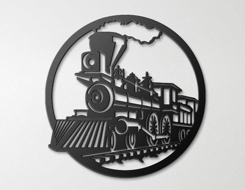 Old Train Monogram - Made in the USA - Cool Metal Signs