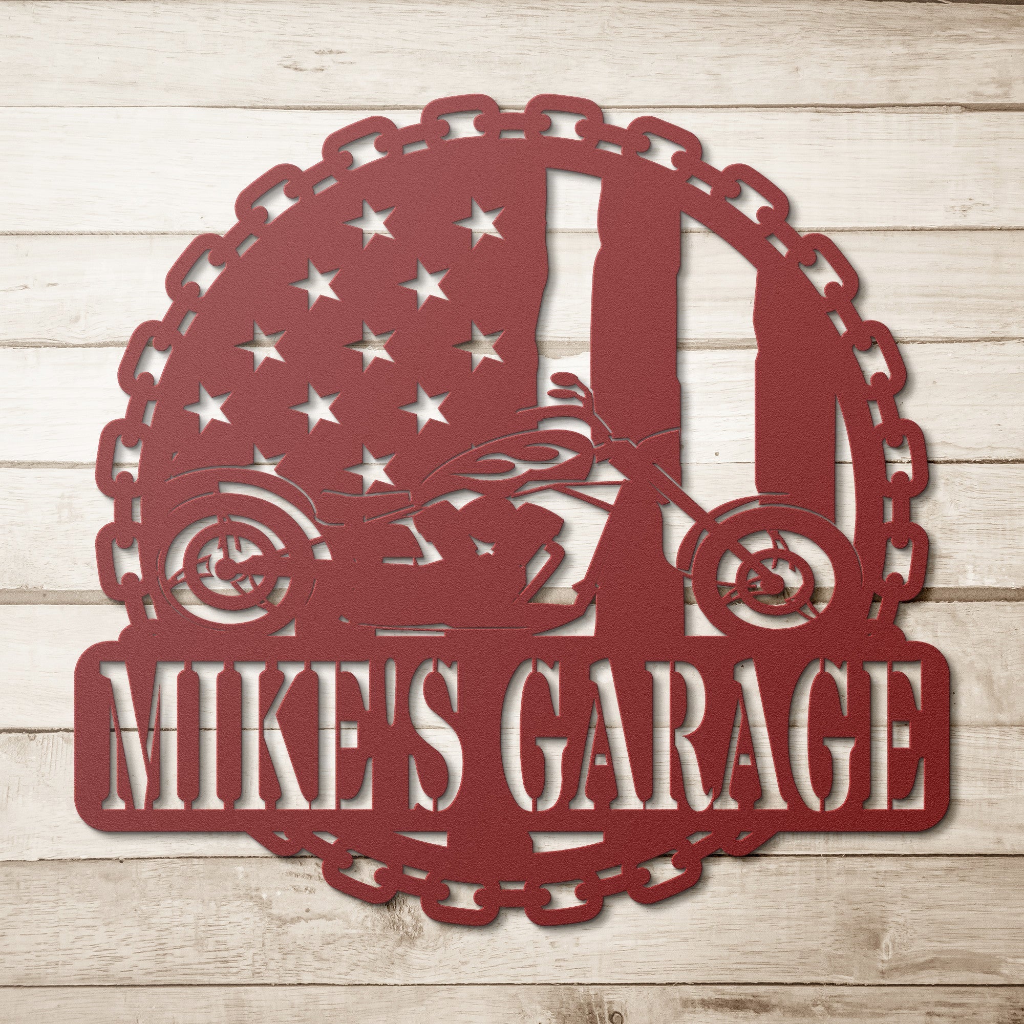 Personalized American Motorcycle Sign - Cool Metal Signs