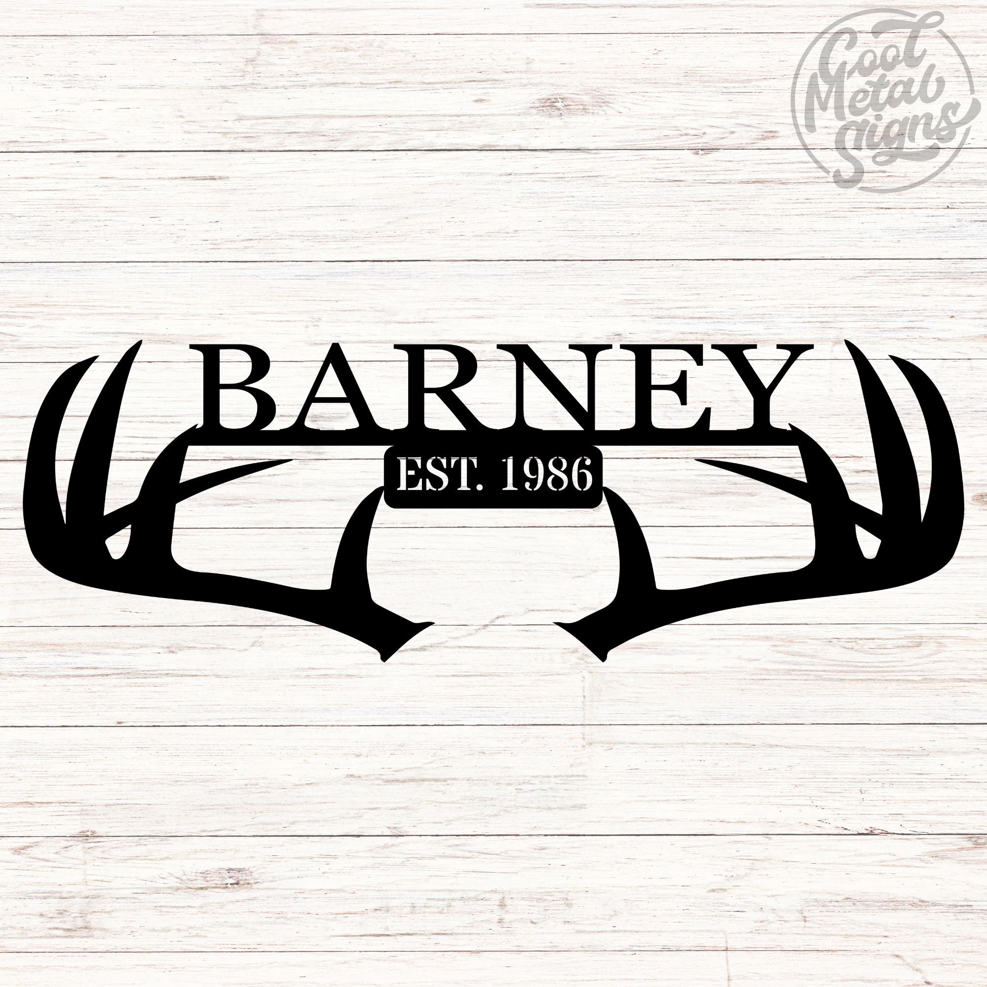 Personalized Antler Sign - Cool Metal Signs