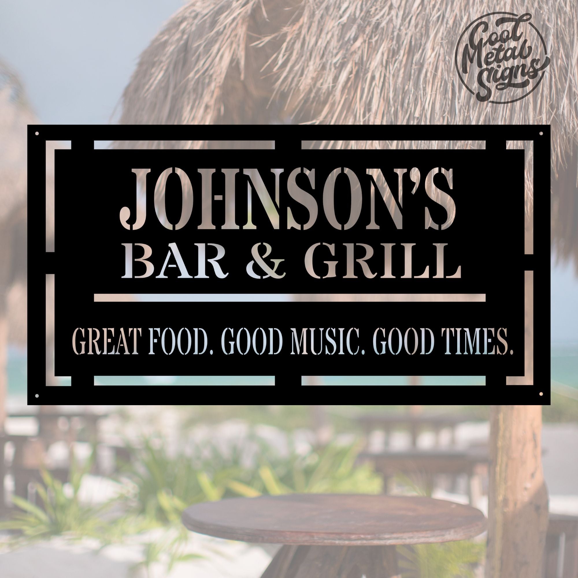 Personalized Bar & Grill Sign - Cool Metal Signs