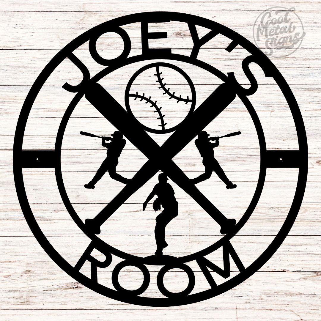 Personalized Baseball Sign - Cool Metal Signs