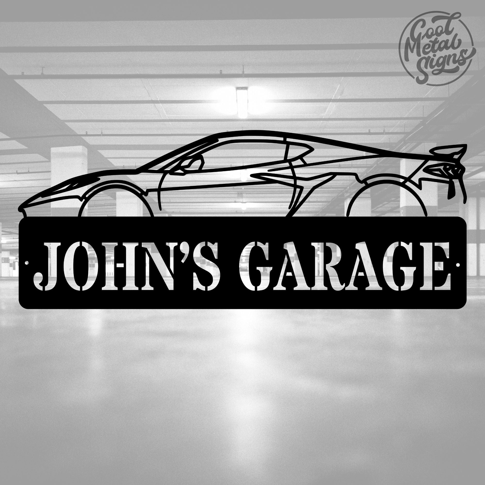 Personalized C8 Corvette Sign - Cool Metal Signs
