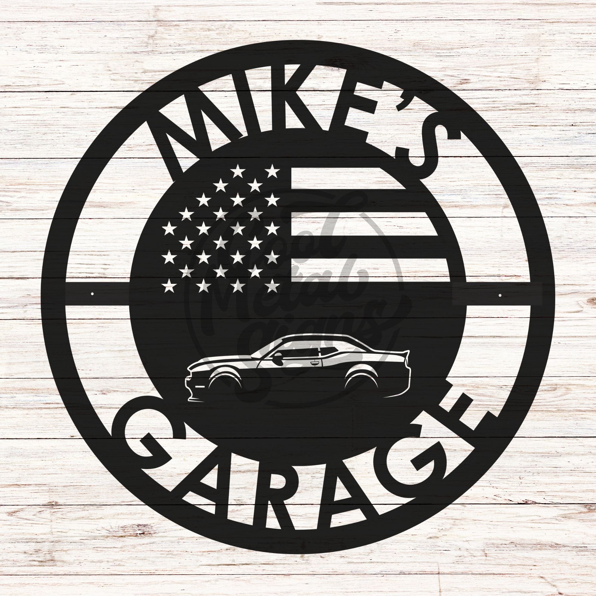 Personalized Challenger Garage Sign - Cool Metal Signs