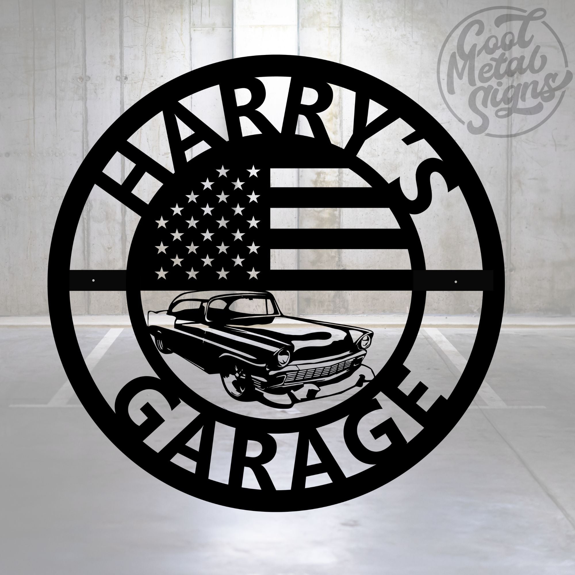 Personalized Classic Car Garage Sign - Cool Metal Signs