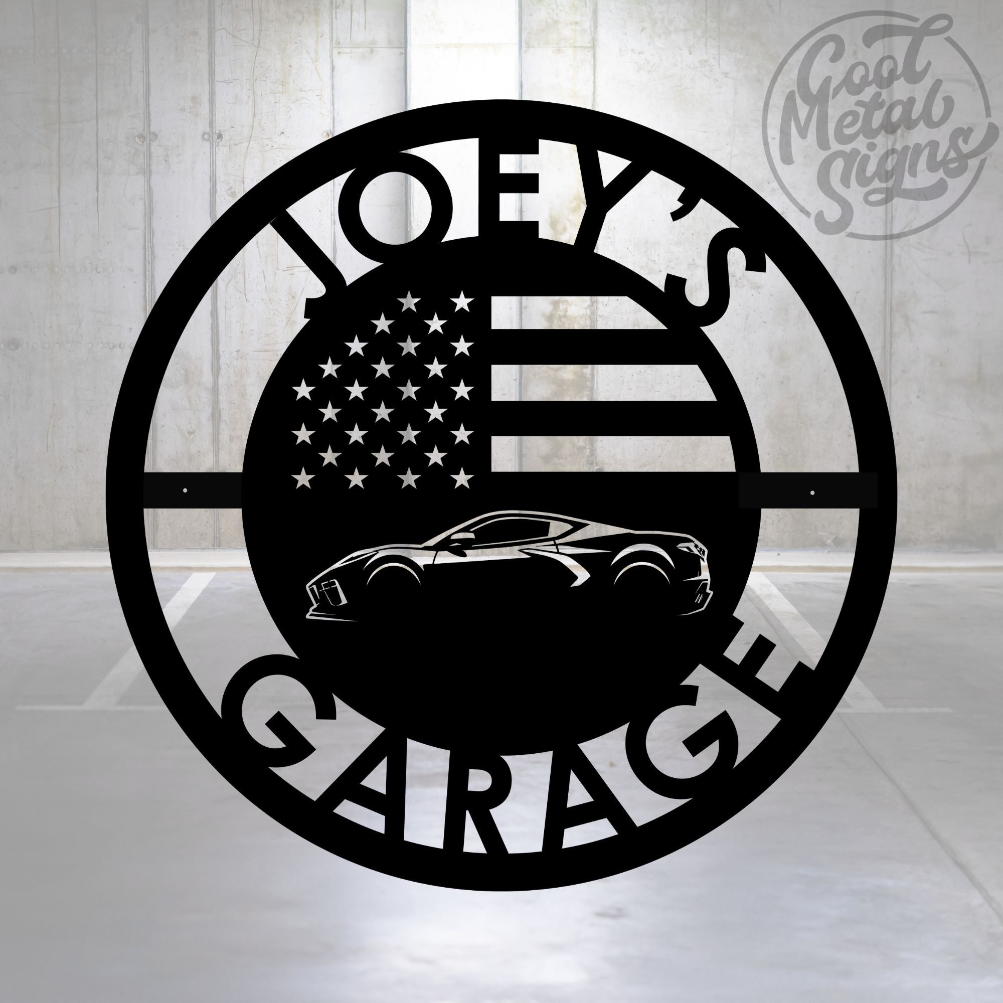 Personalized Corvette C8 Garage Sign - Cool Metal Signs