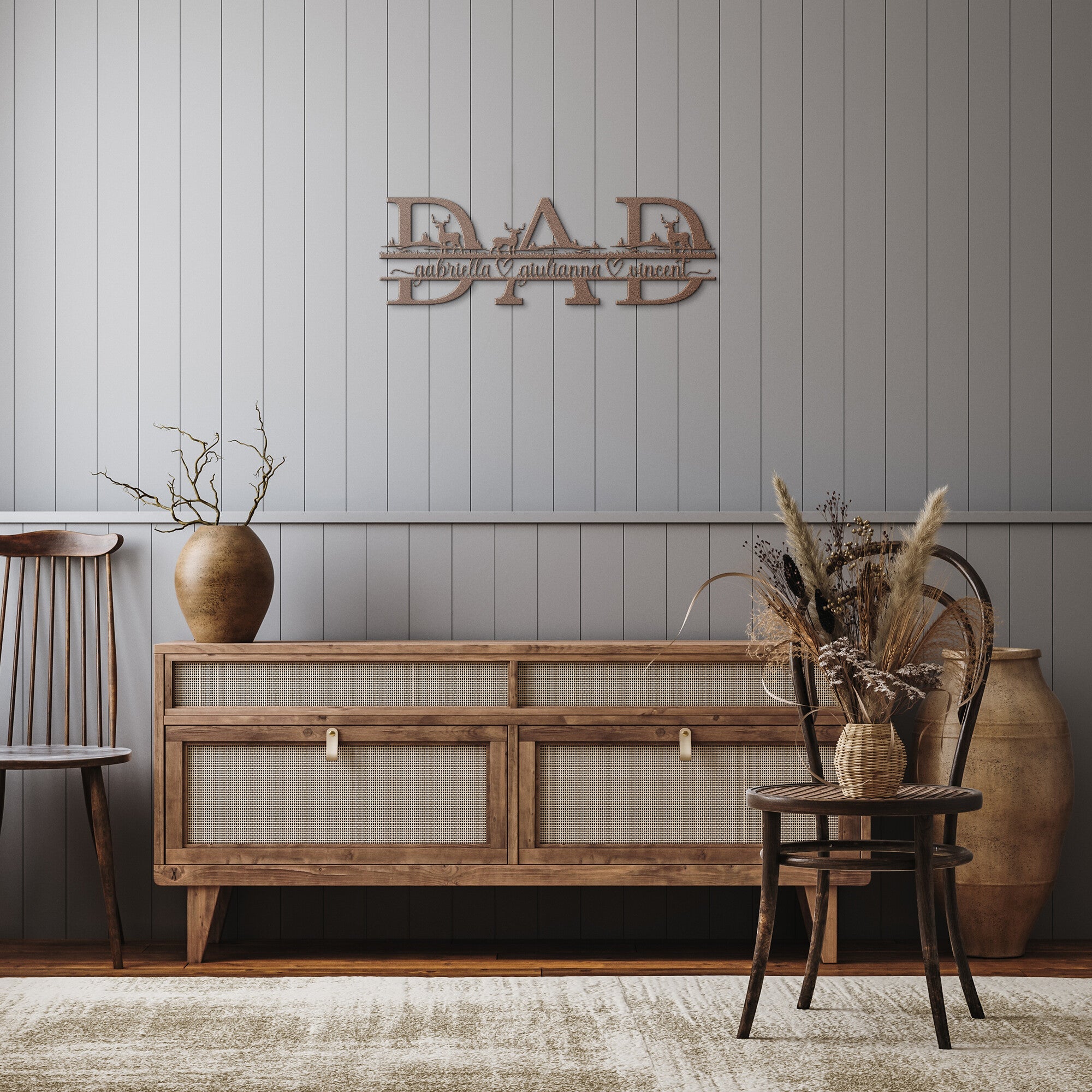 Personalized DAD Monogram - Outdoor Scene - Cool Metal Signs