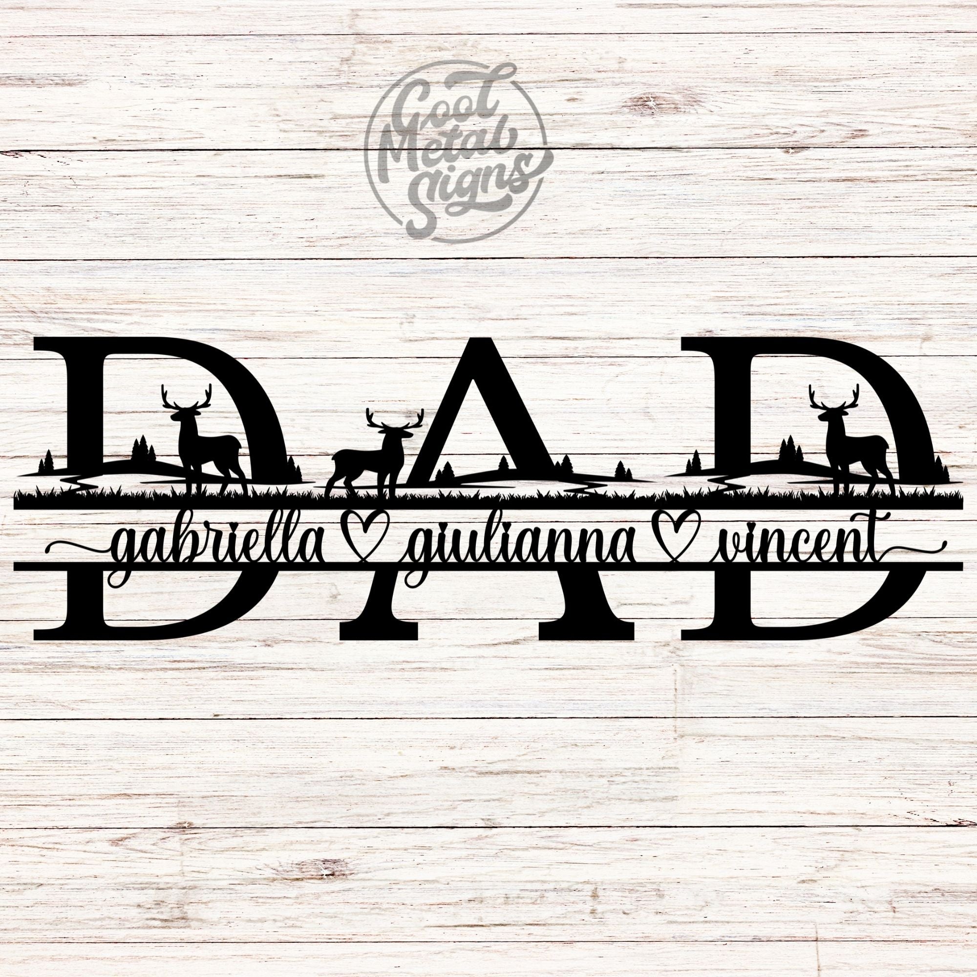 Personalized DAD Monogram - Outdoor Scene - Cool Metal Signs