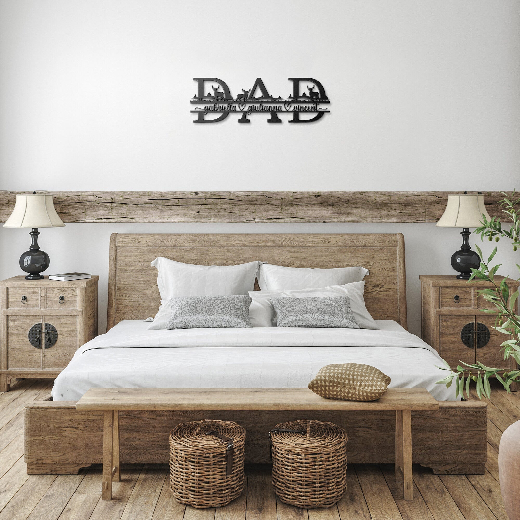 Personalized DAD Monogram - Outdoor Scene - Cool Metal Signs