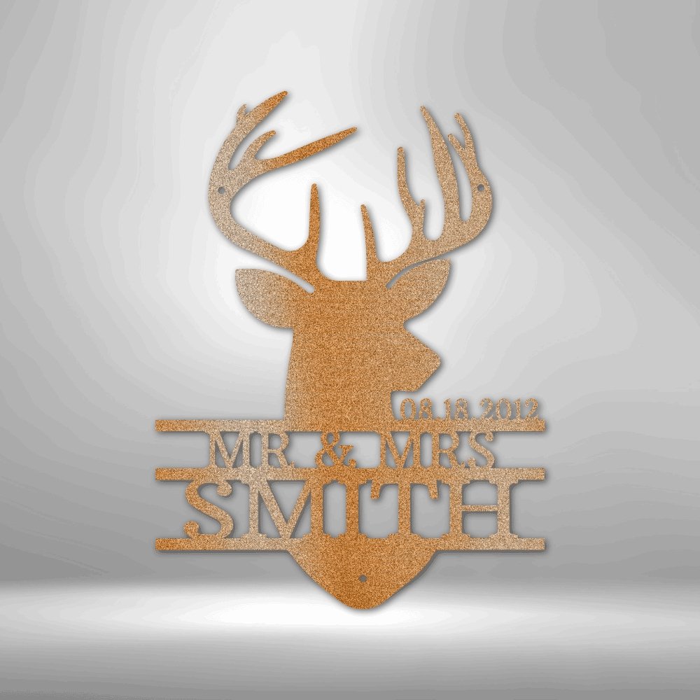 Personalized Deer Head Monogram - Made in the USA - Cool Metal Signs