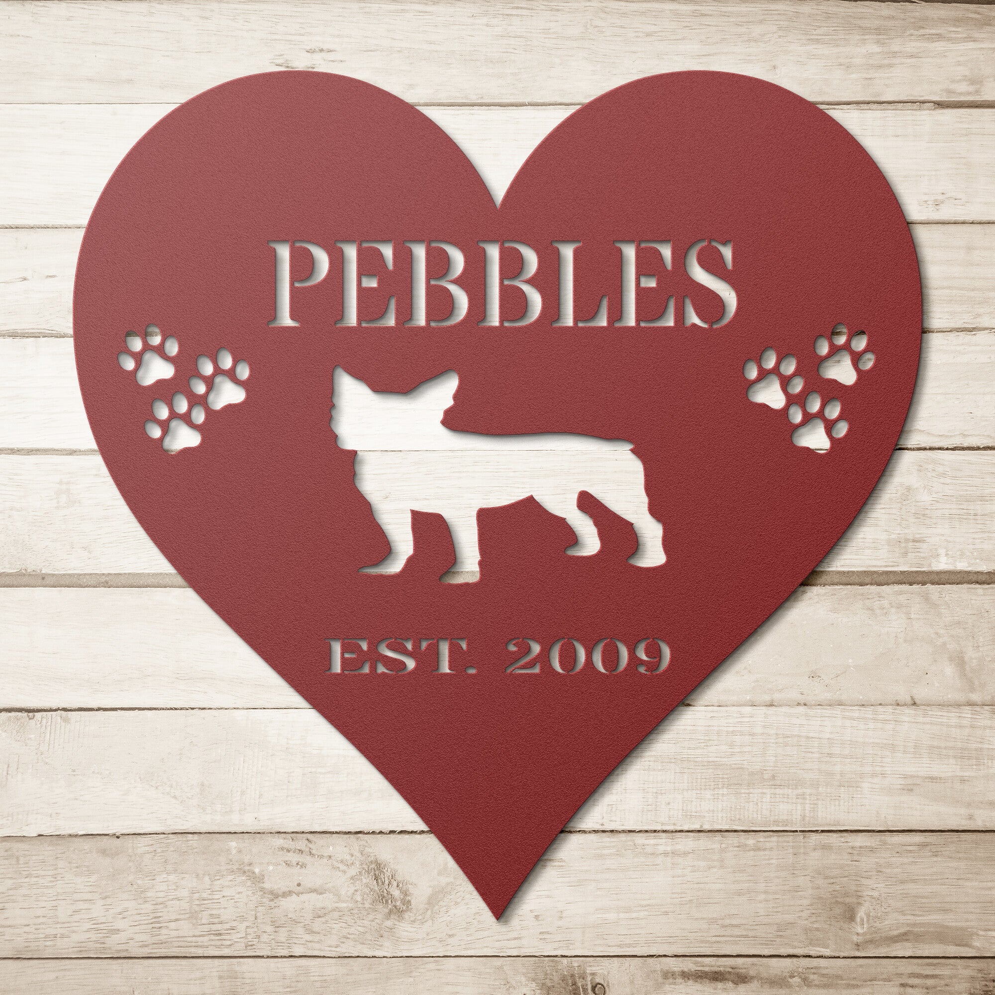 Personalized Dog Heart Sign - Cool Metal Signs