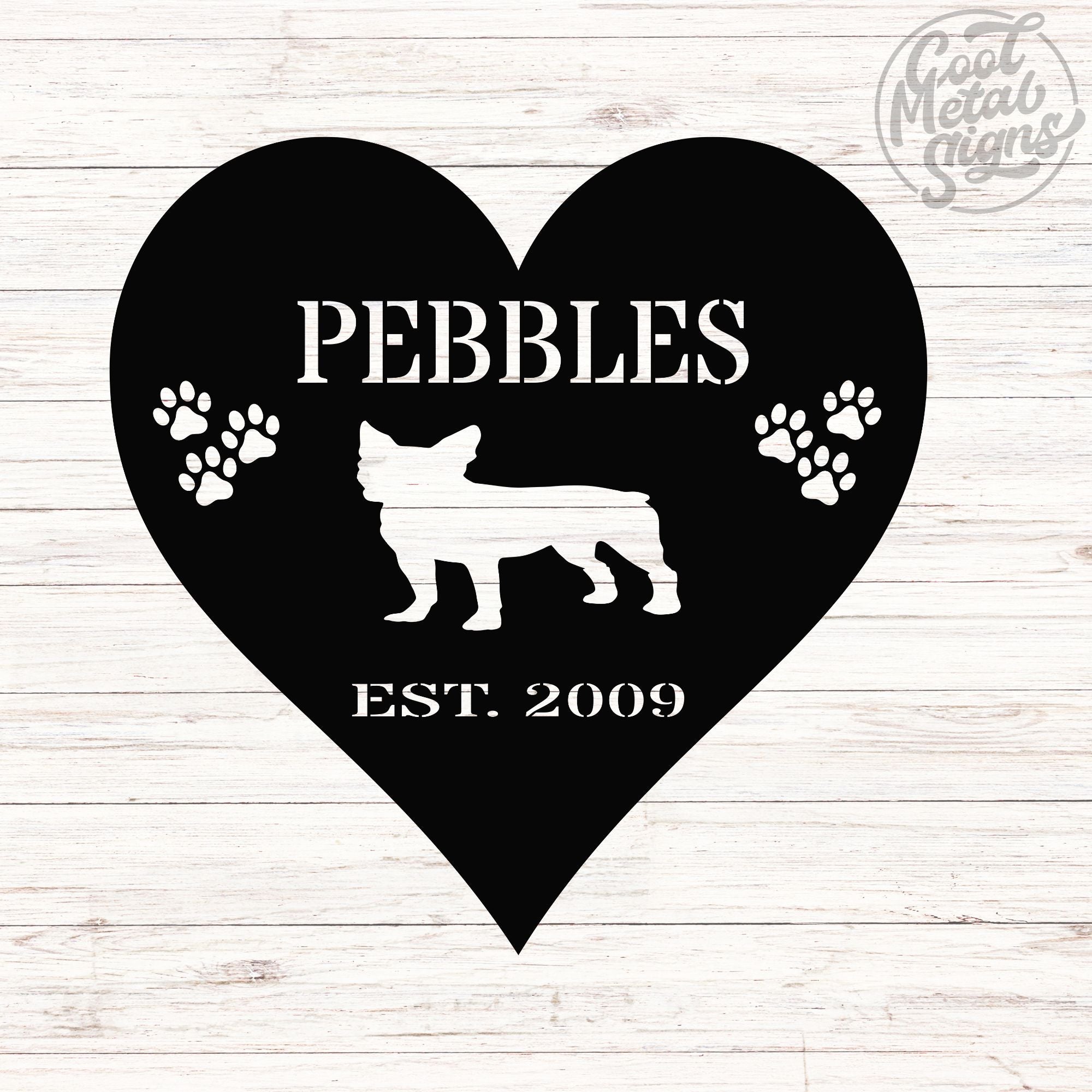 Personalized Dog Heart Sign - Cool Metal Signs