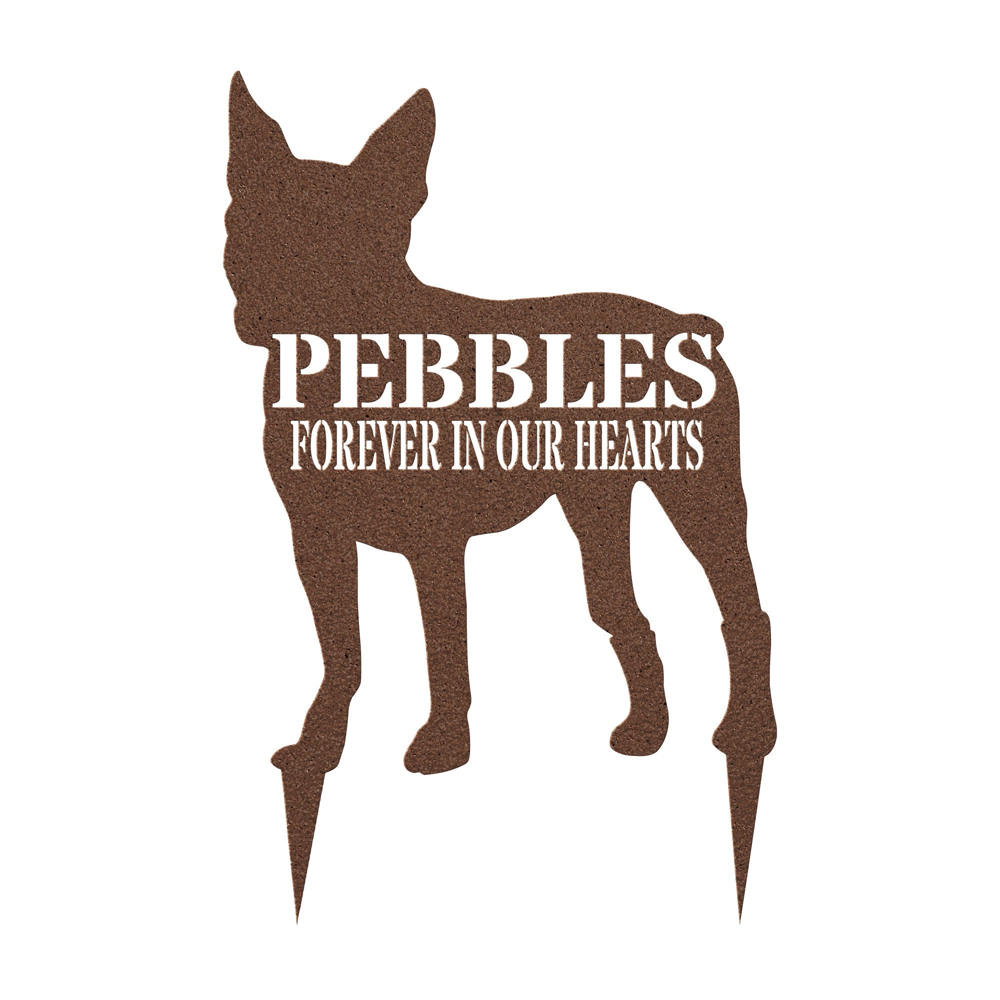 Personalized Dog Silhouette Stake - Cool Metal Signs