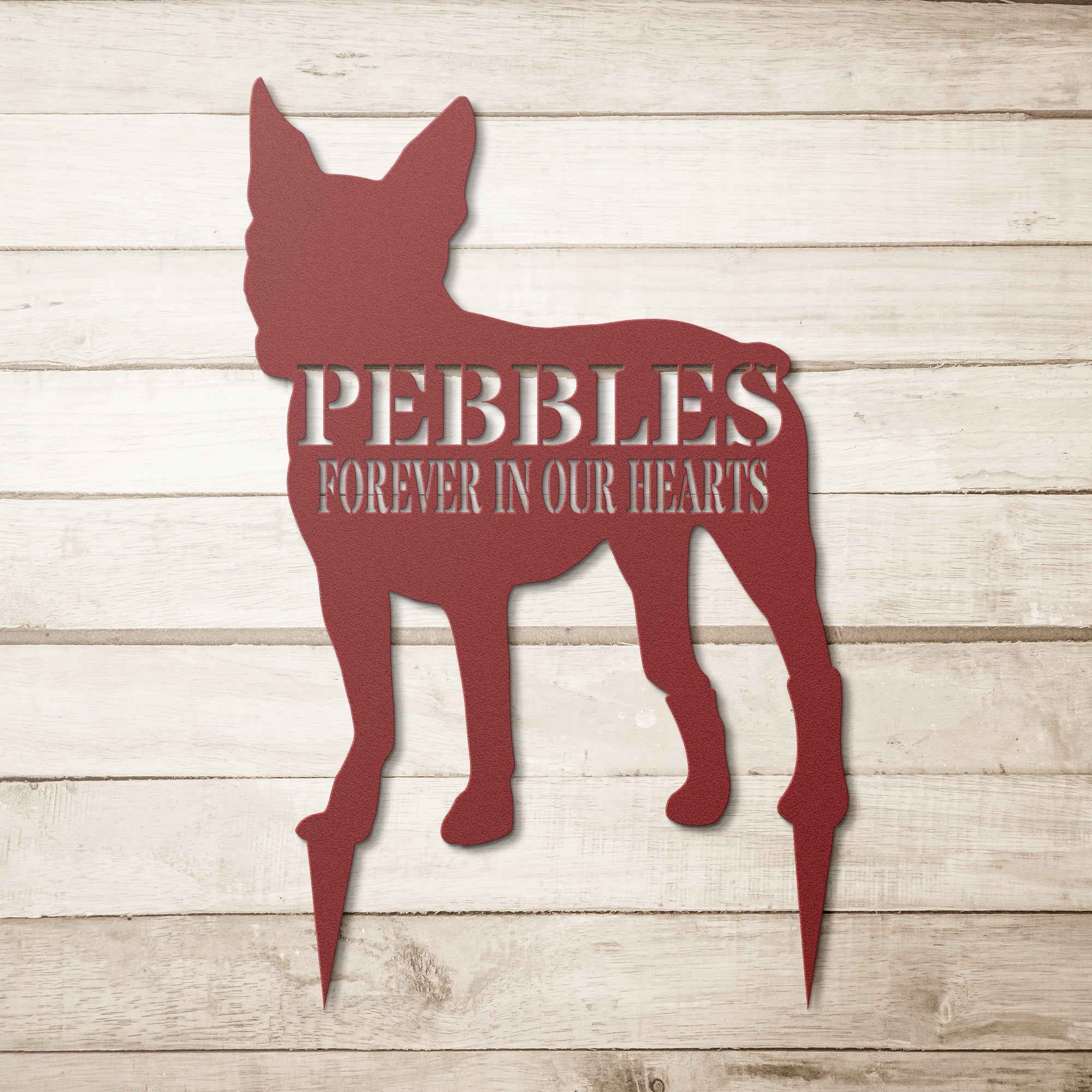 Personalized Dog Silhouette Stake - Cool Metal Signs