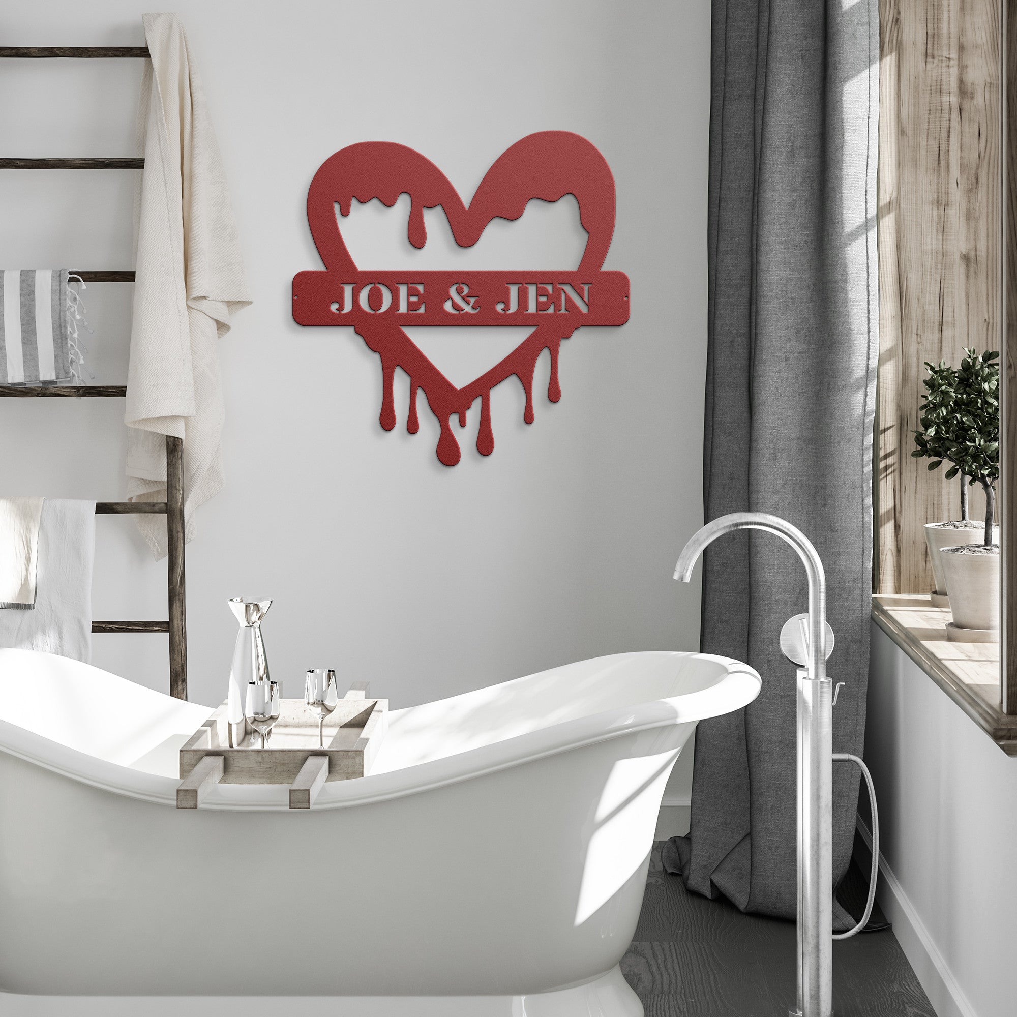 Personalized Dripping Heart - Cool Metal Signs