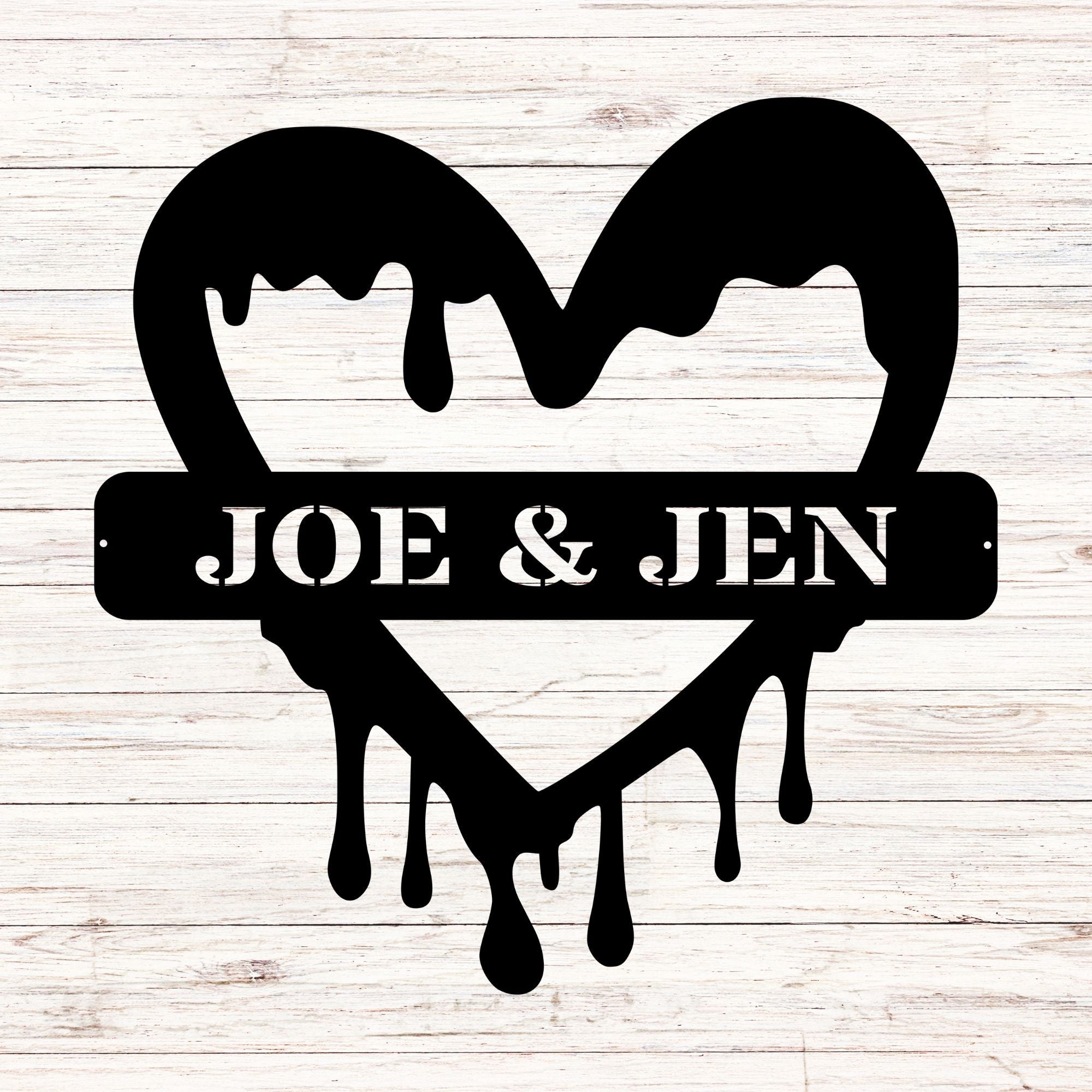 Personalized Dripping Heart - Cool Metal Signs