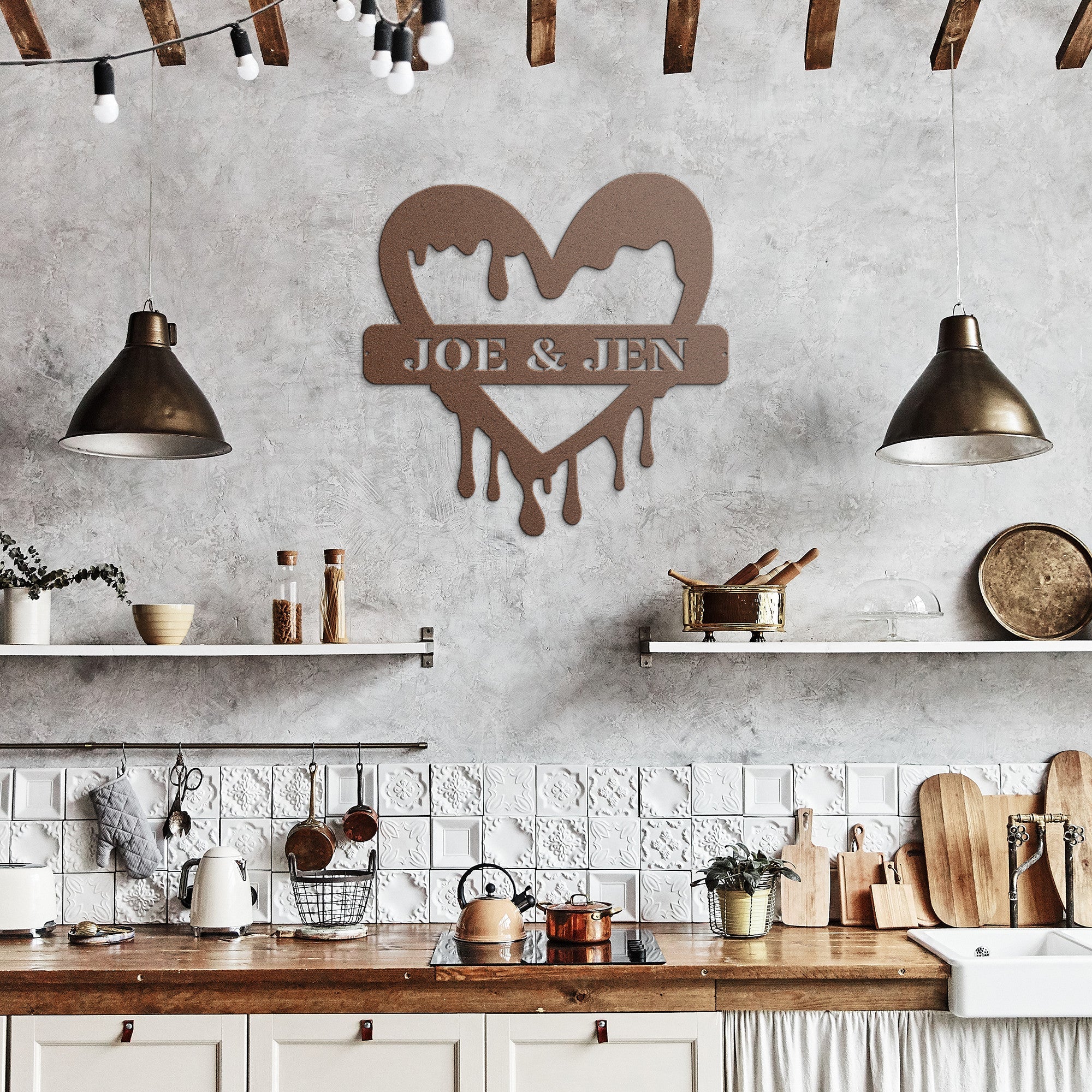 Personalized Dripping Heart - Cool Metal Signs