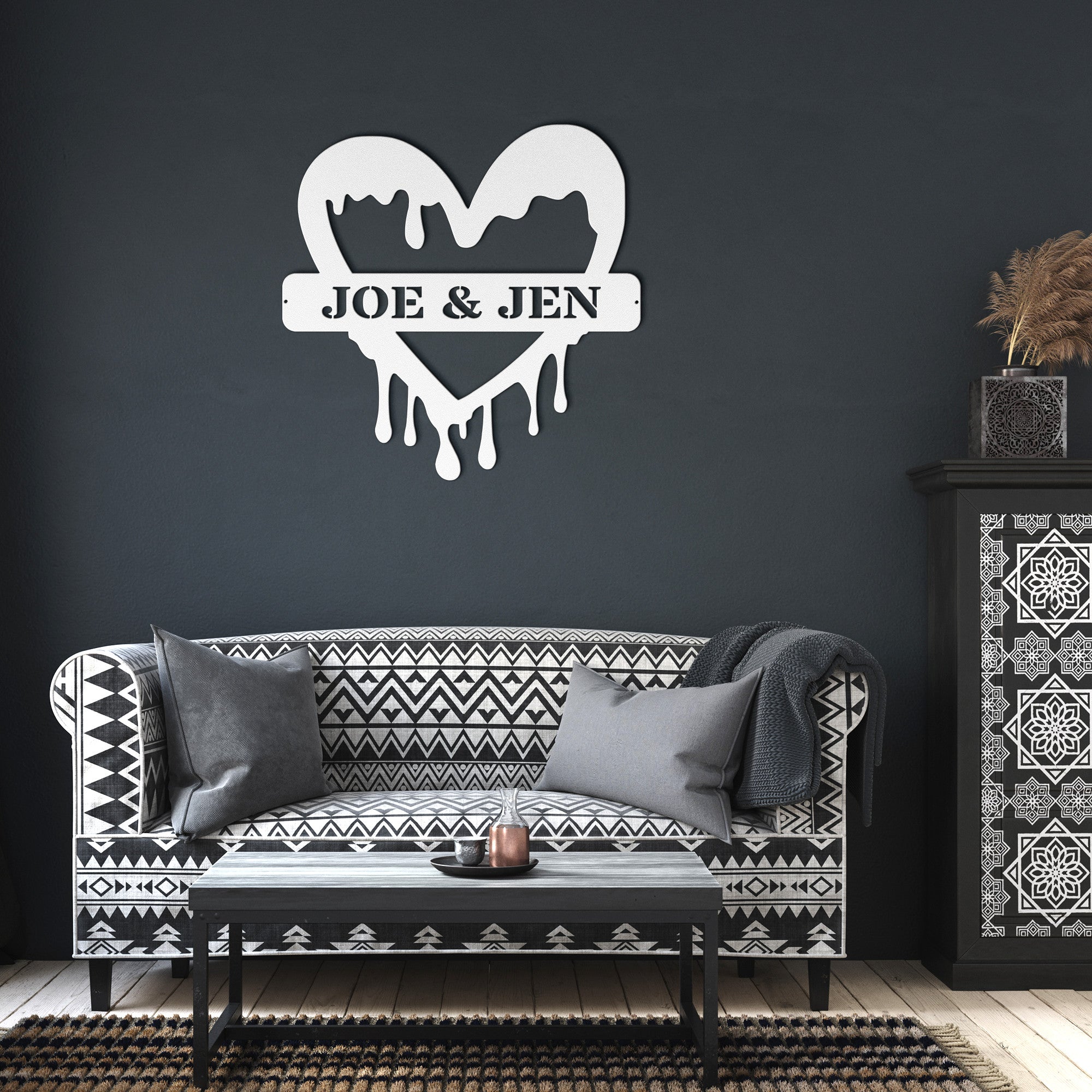 Personalized Dripping Heart - Cool Metal Signs