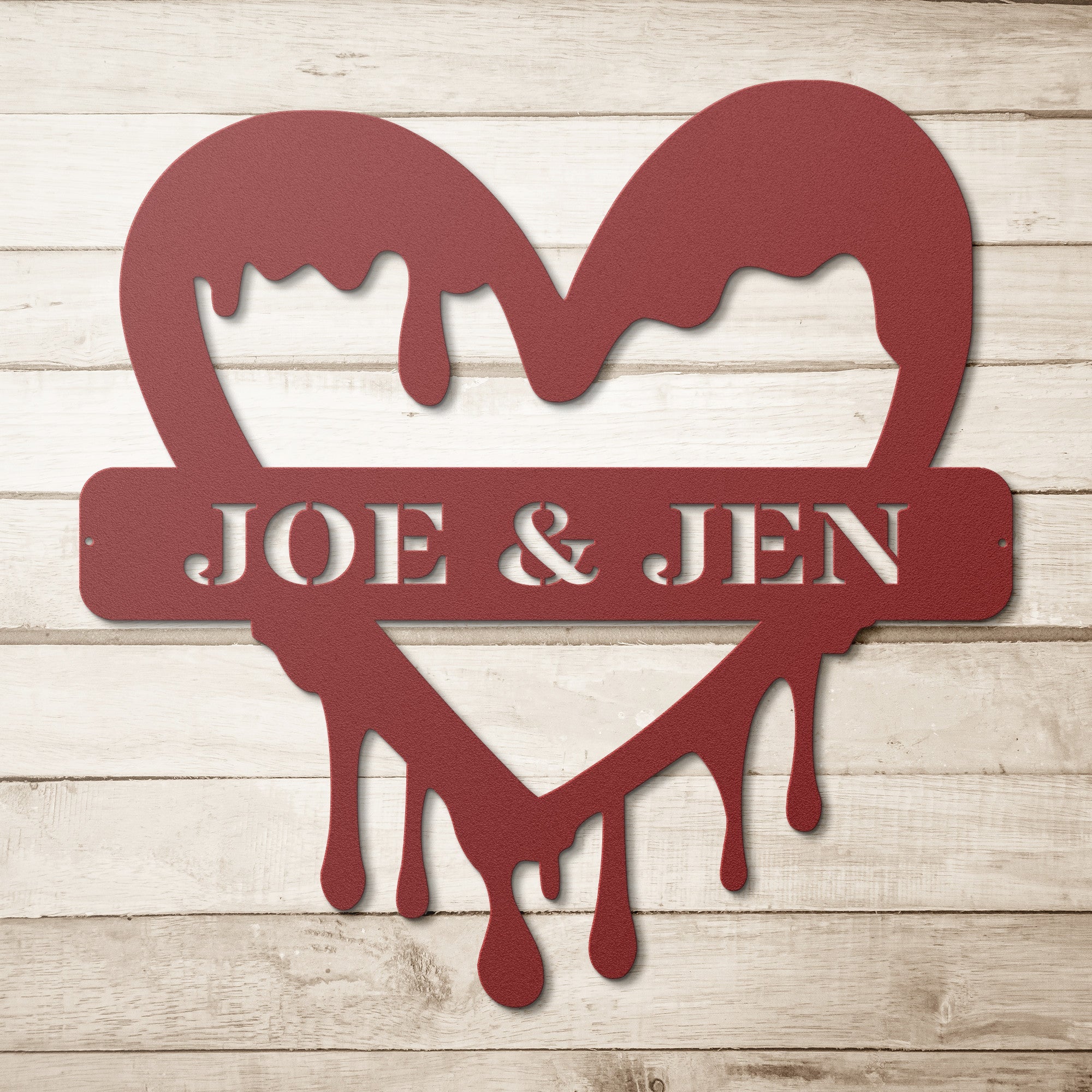 Personalized Dripping Heart - Cool Metal Signs