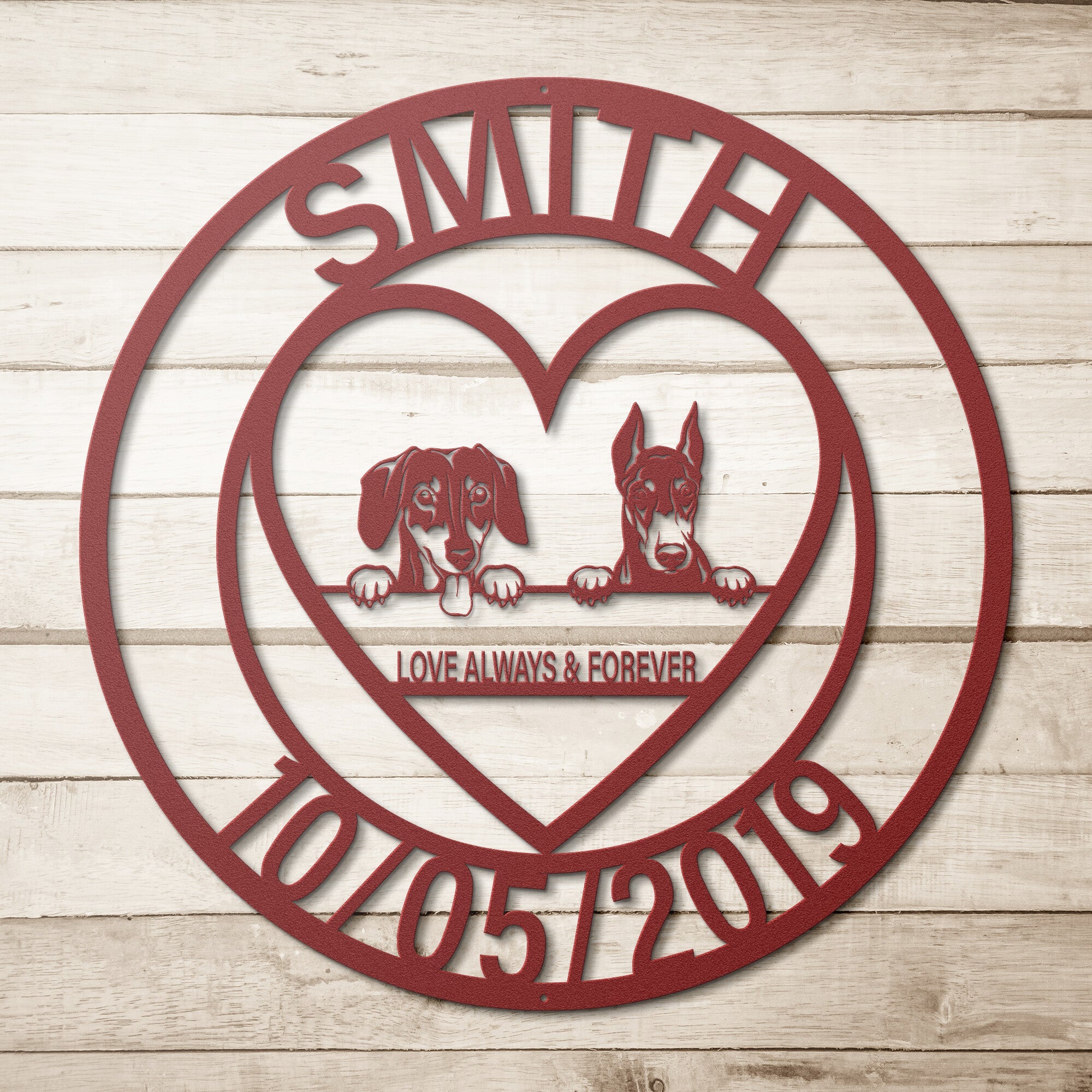 Personalized Family & Dogs Sign - Cool Metal Signs