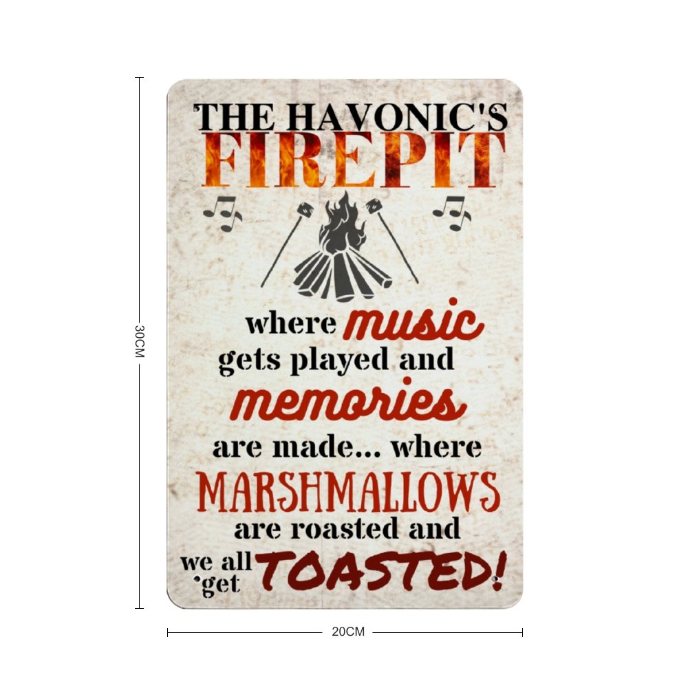 Personalized FIREPIT Metal Sign - Cool Metal Signs