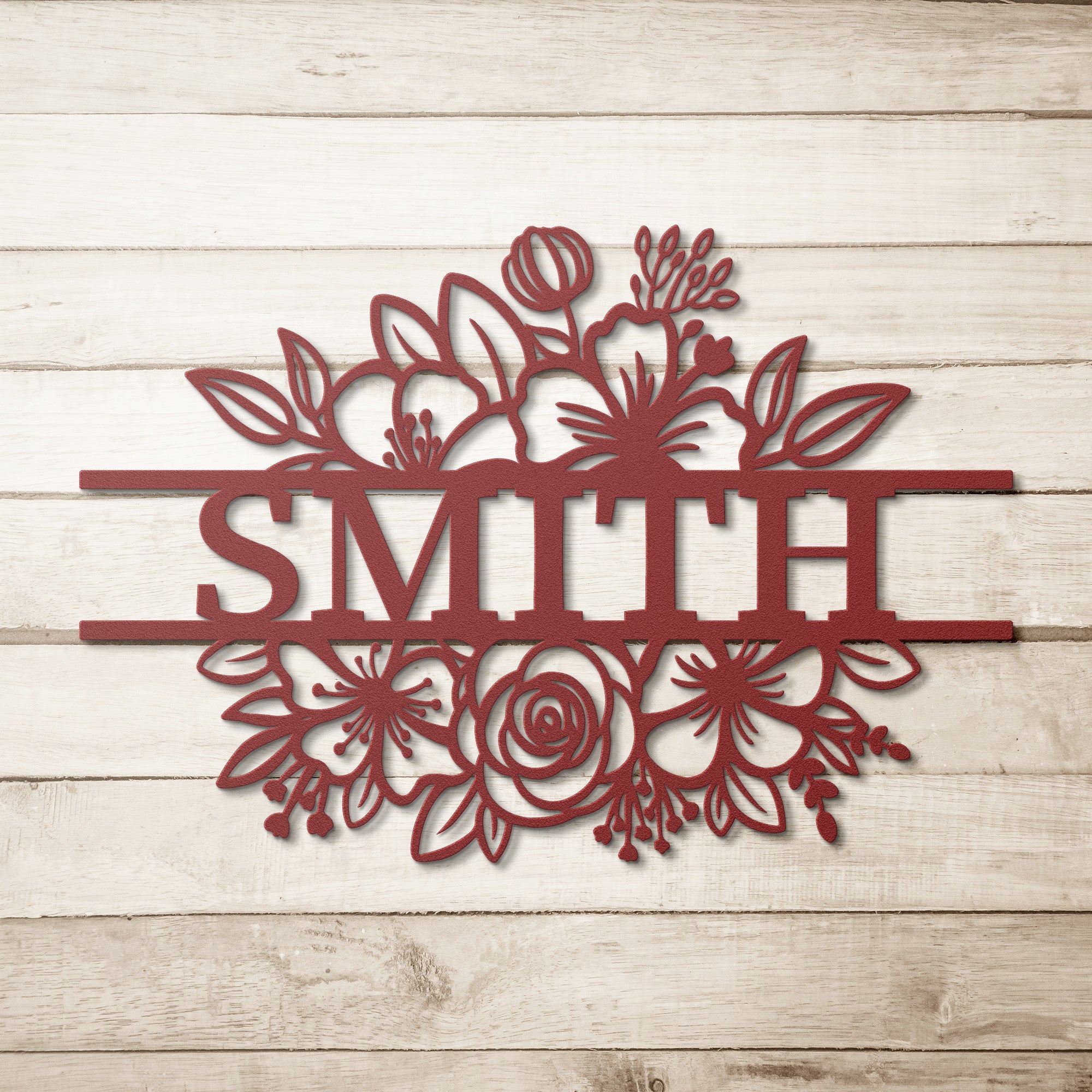 Personalized Floral Family Sign - Cool Metal Signs