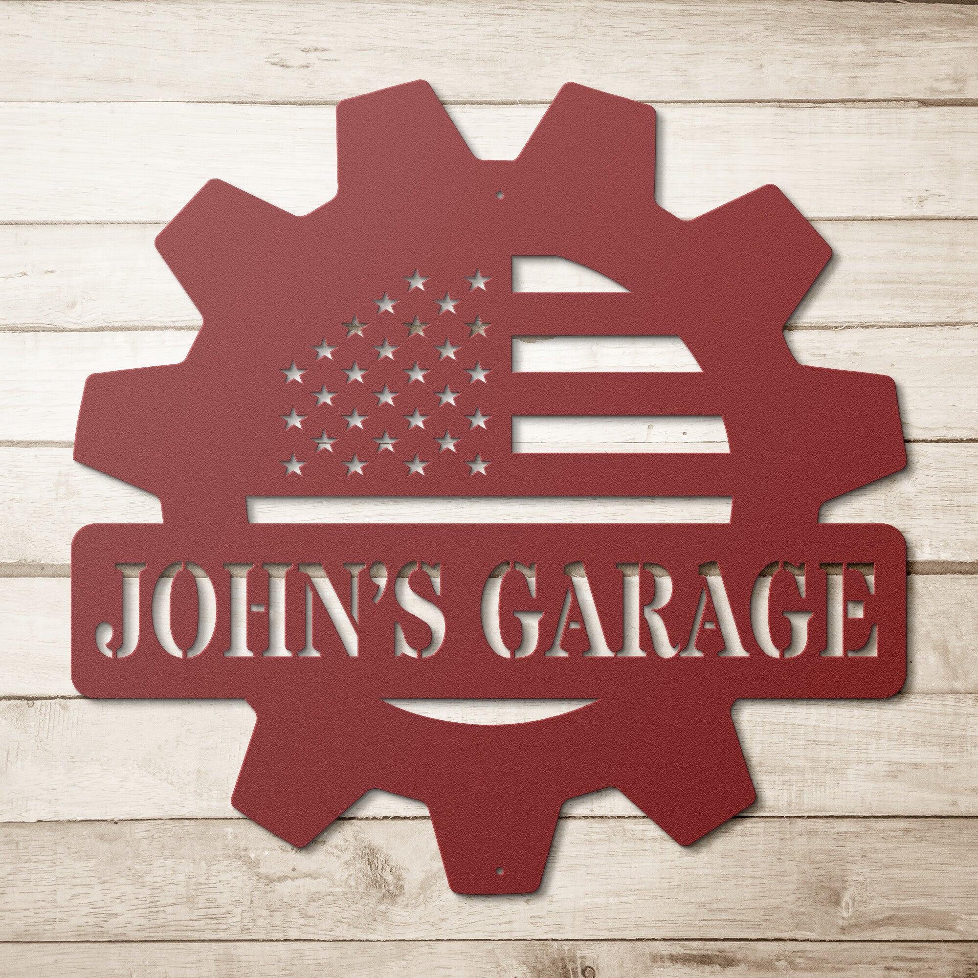 Personalized Gear Garage Sign - Cool Metal Signs