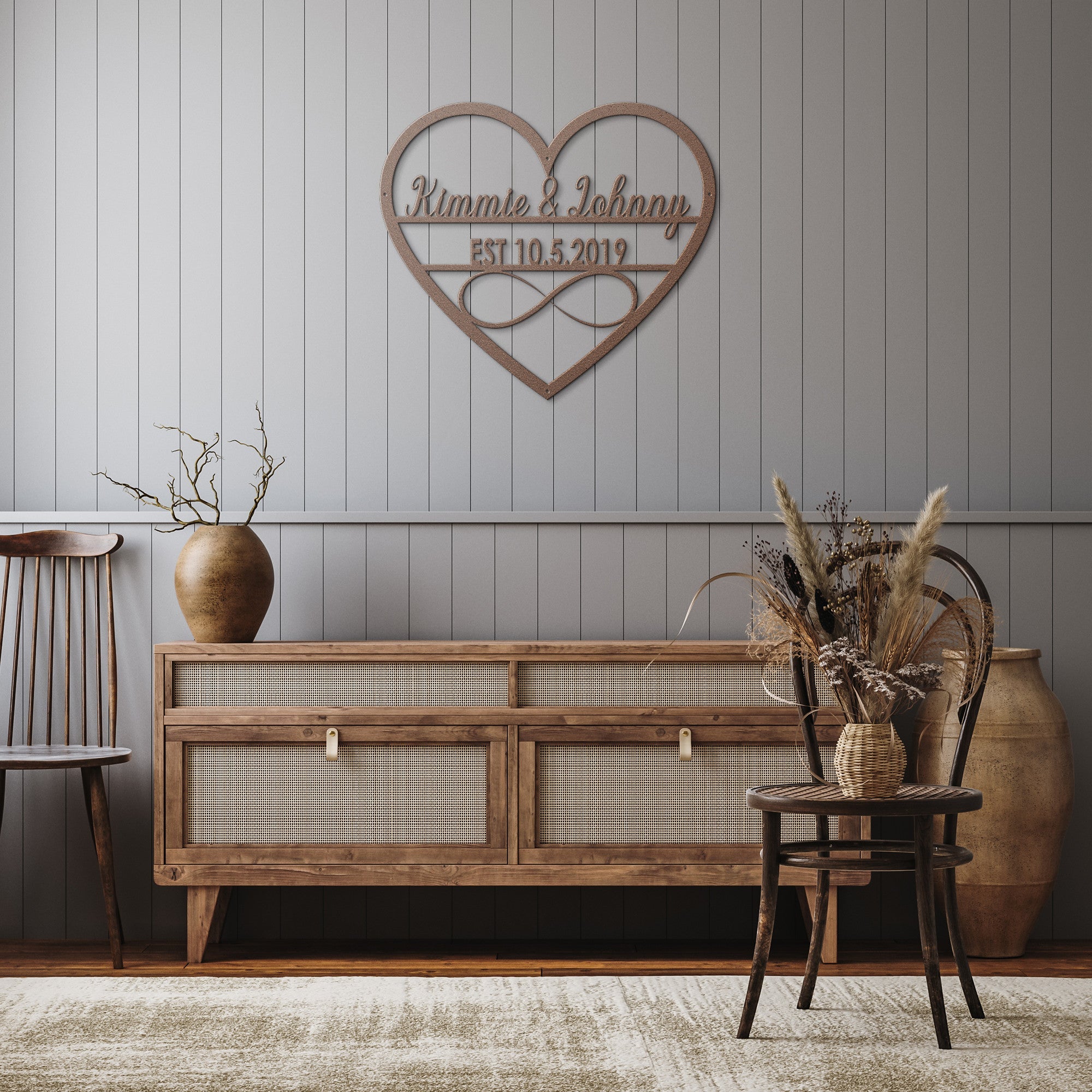 Personalized Heart and Date Sign - Cool Metal Signs