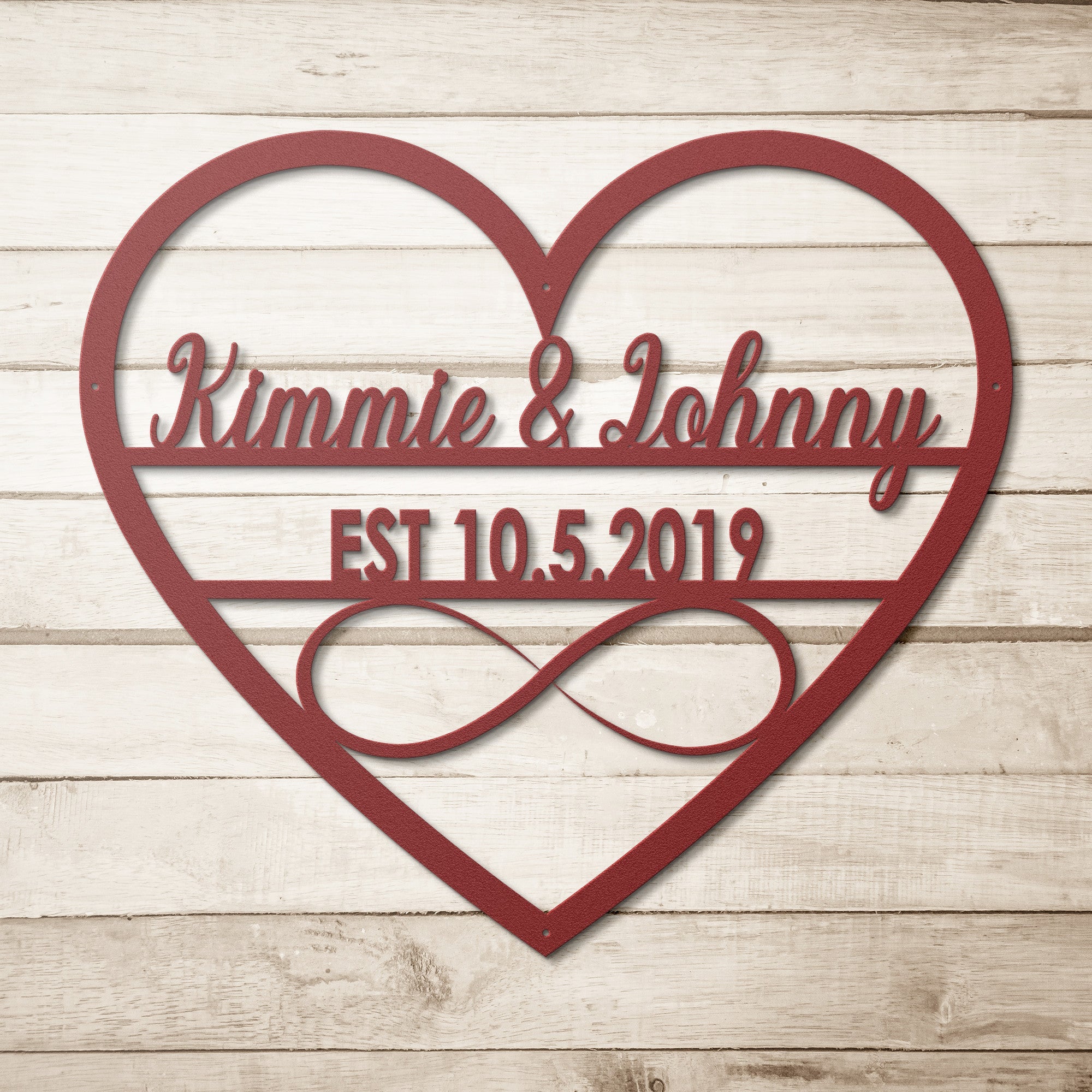 Personalized Heart and Date Sign - Cool Metal Signs