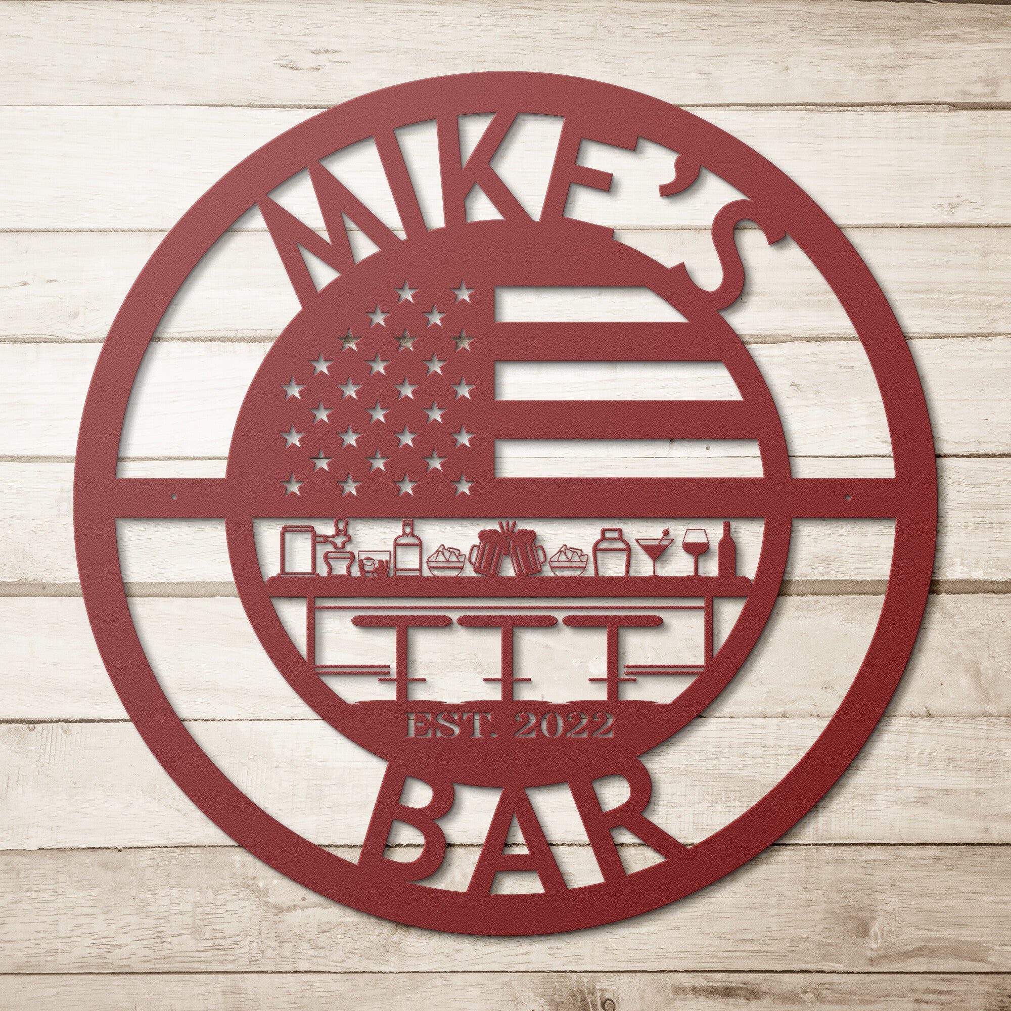 Personalized Home Bar Sign - Cool Metal Signs