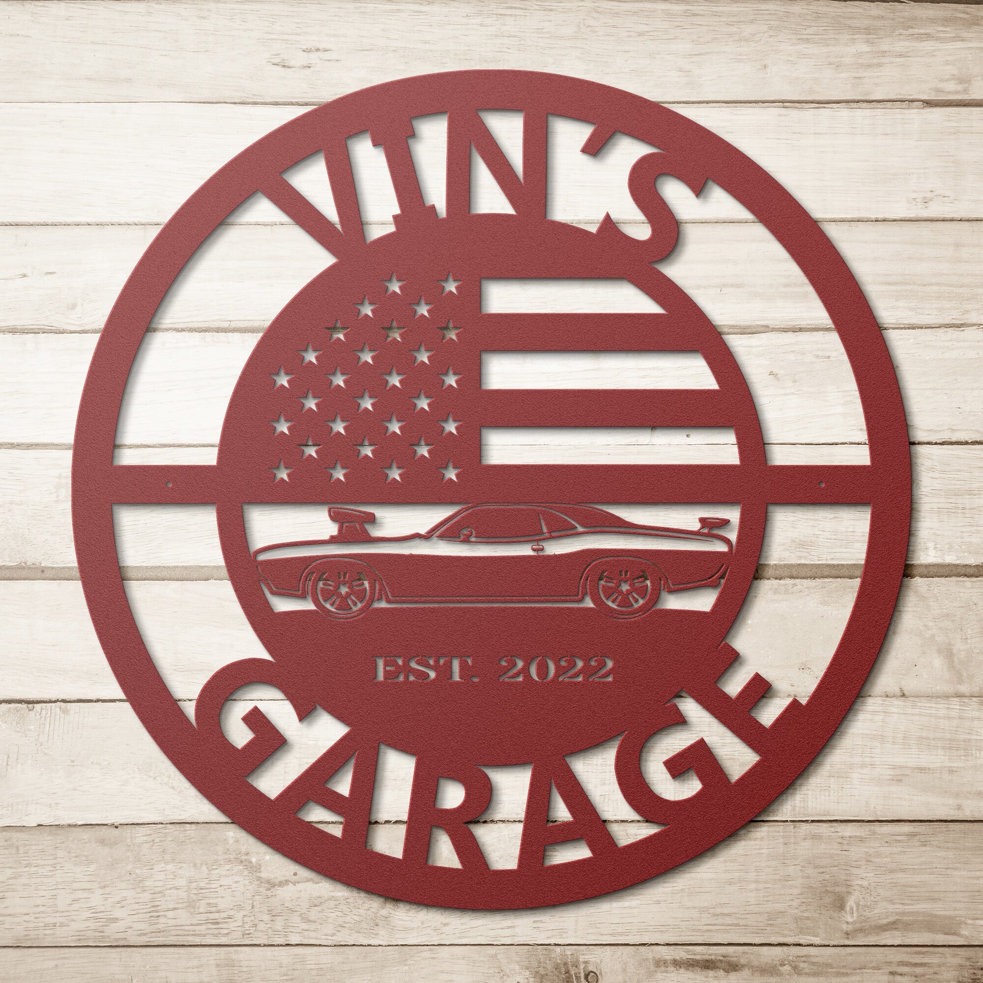Personalized Hot Rod Garage Sign - Cool Metal Signs