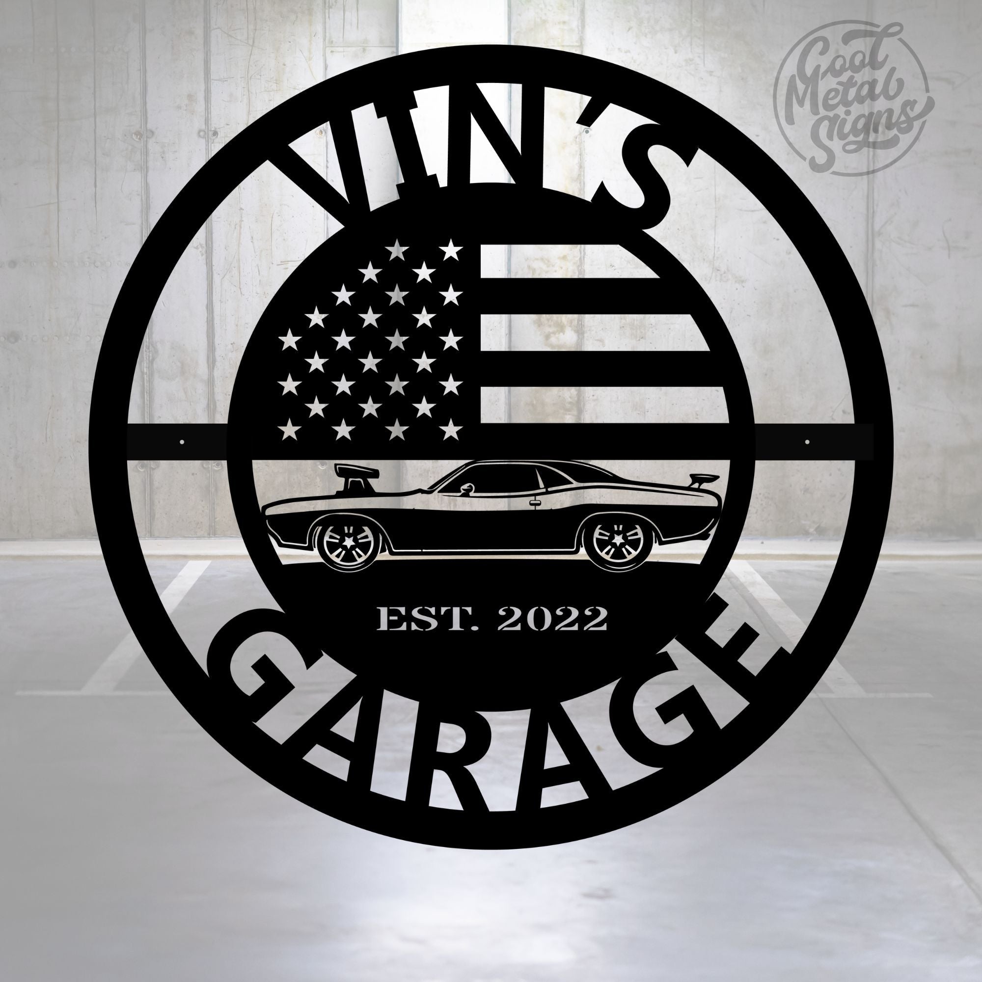 Personalized Hot Rod Garage Sign - Cool Metal Signs