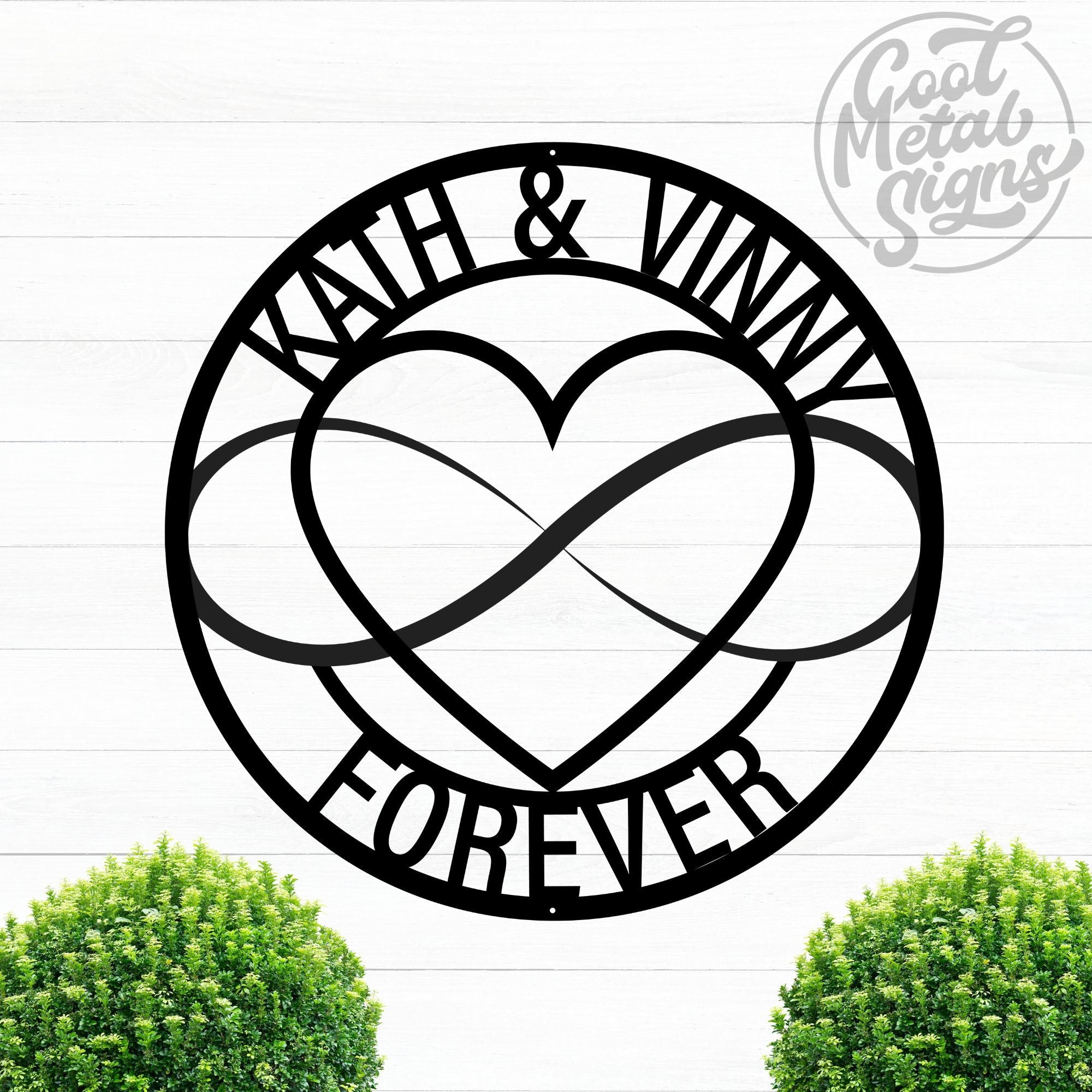 Personalized Infinity Love Sign - Cool Metal Signs