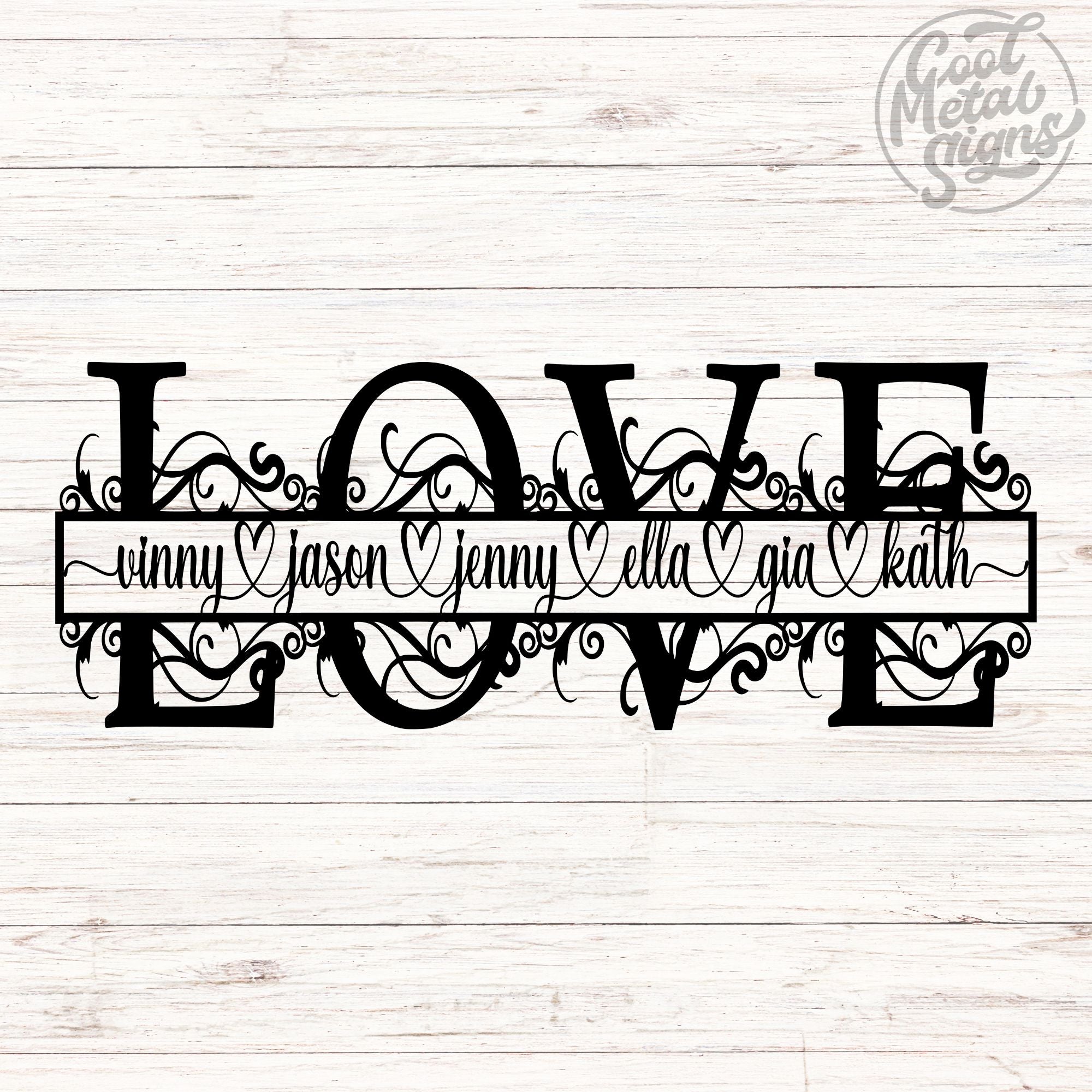 Personalized Love Monogram - Cool Metal Signs