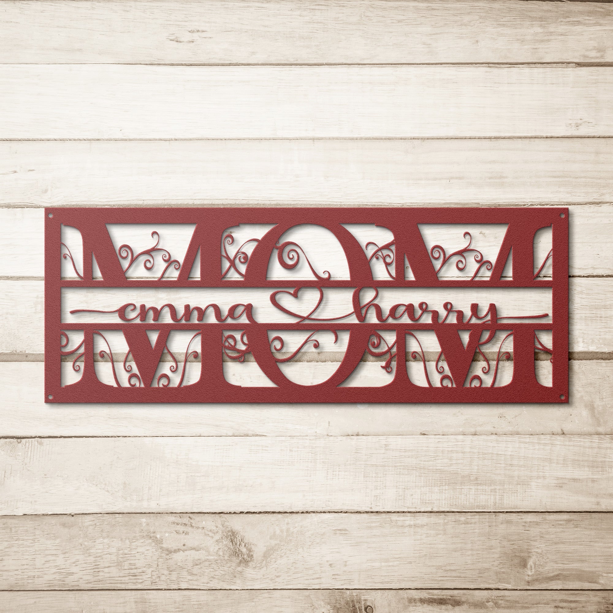 Personalized MOM Floral Frame Sign - Cool Metal Signs