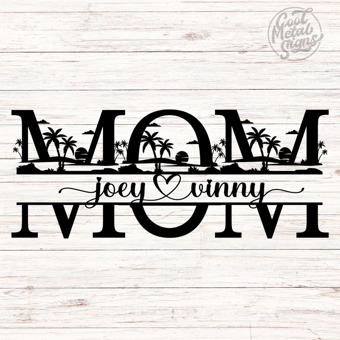 Personalized MOM Sign - Tropical Theme - Cool Metal Signs