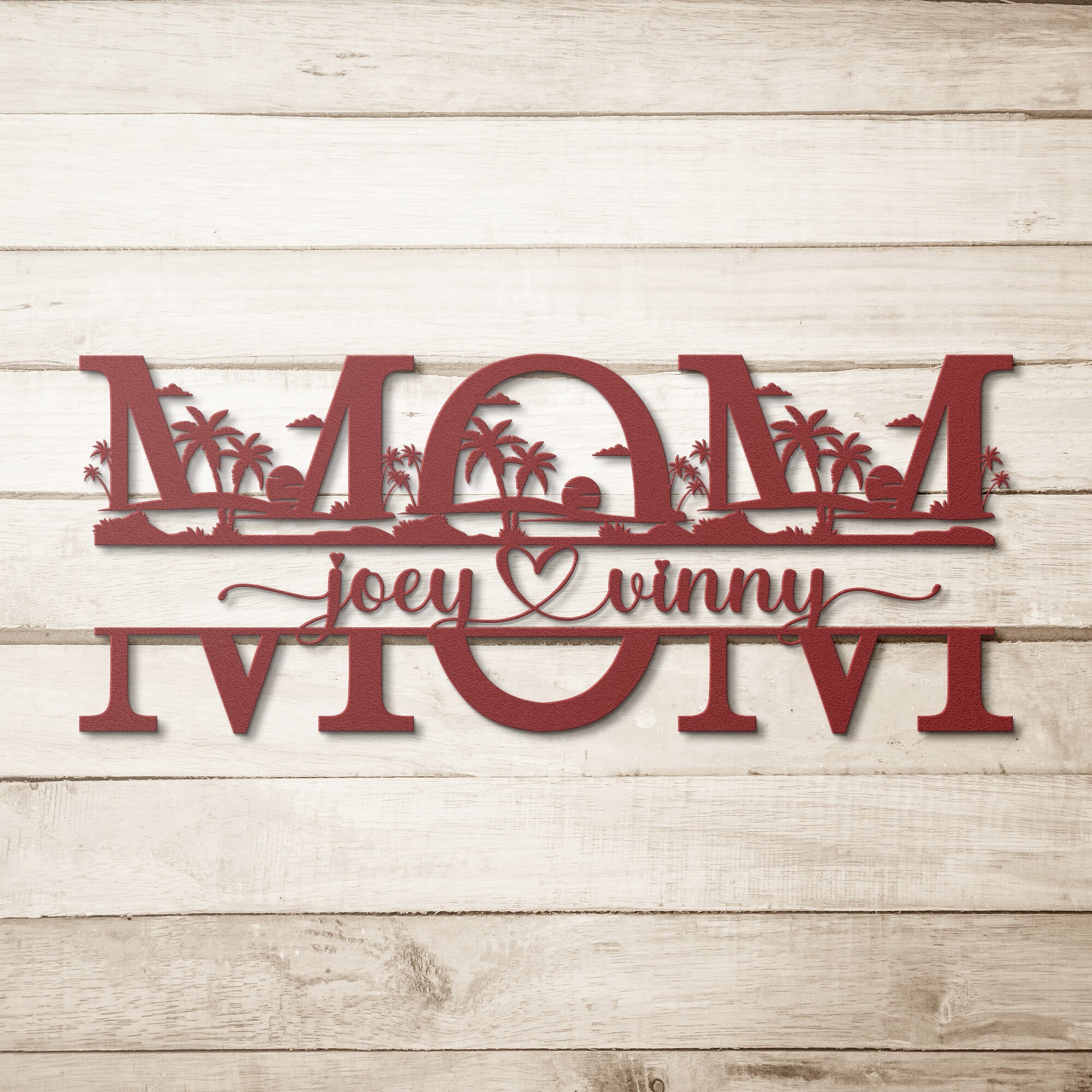 Personalized MOM Sign - Tropical Theme - Cool Metal Signs