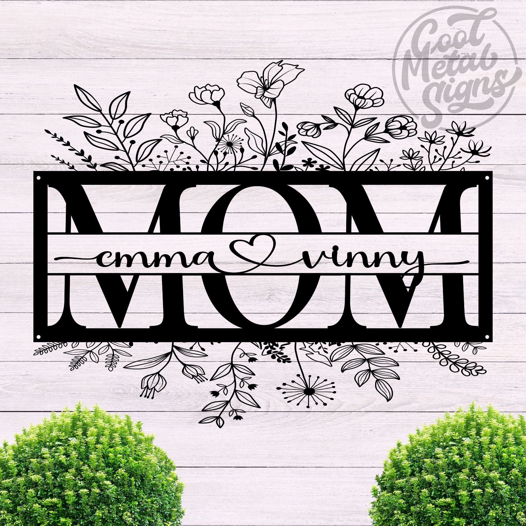 Personalized MOM Wildflower Sign - Cool Metal Signs